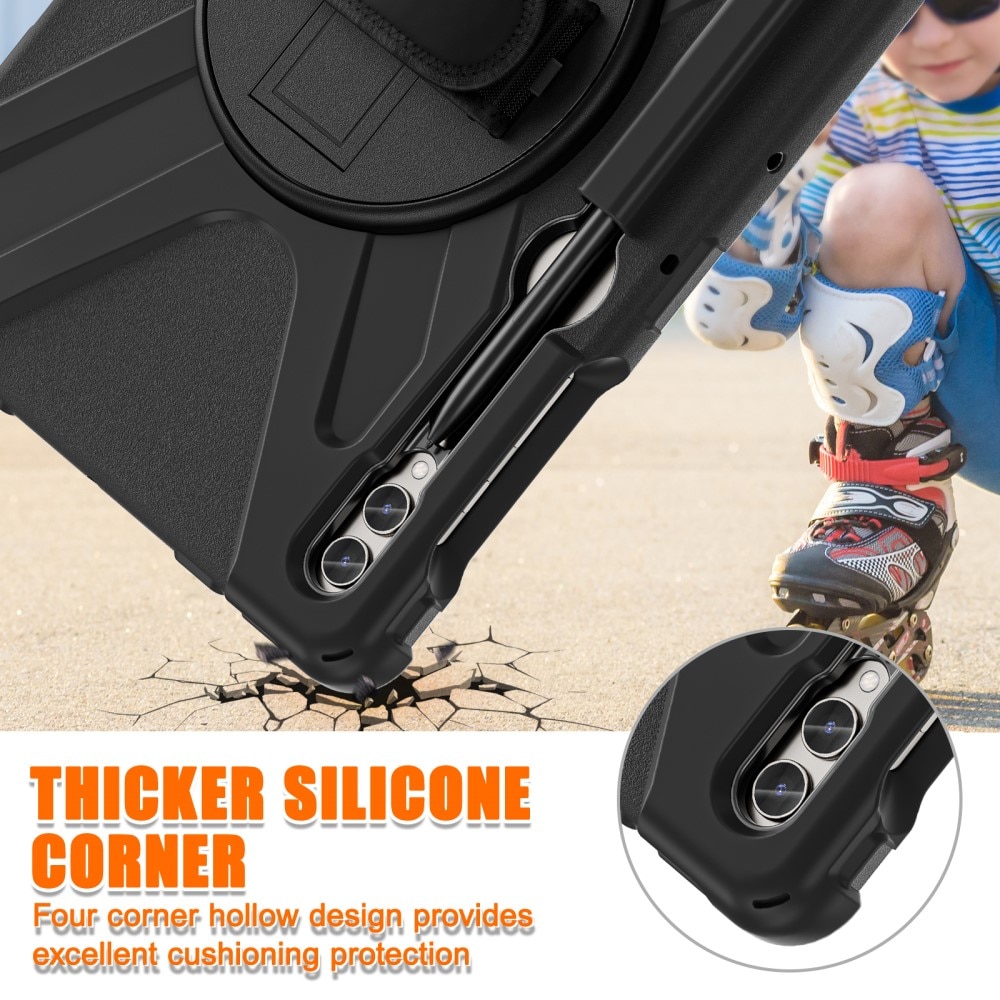 Samsung Galaxy Tab S7 Plus Tufft hybridskal med axelrem Svart