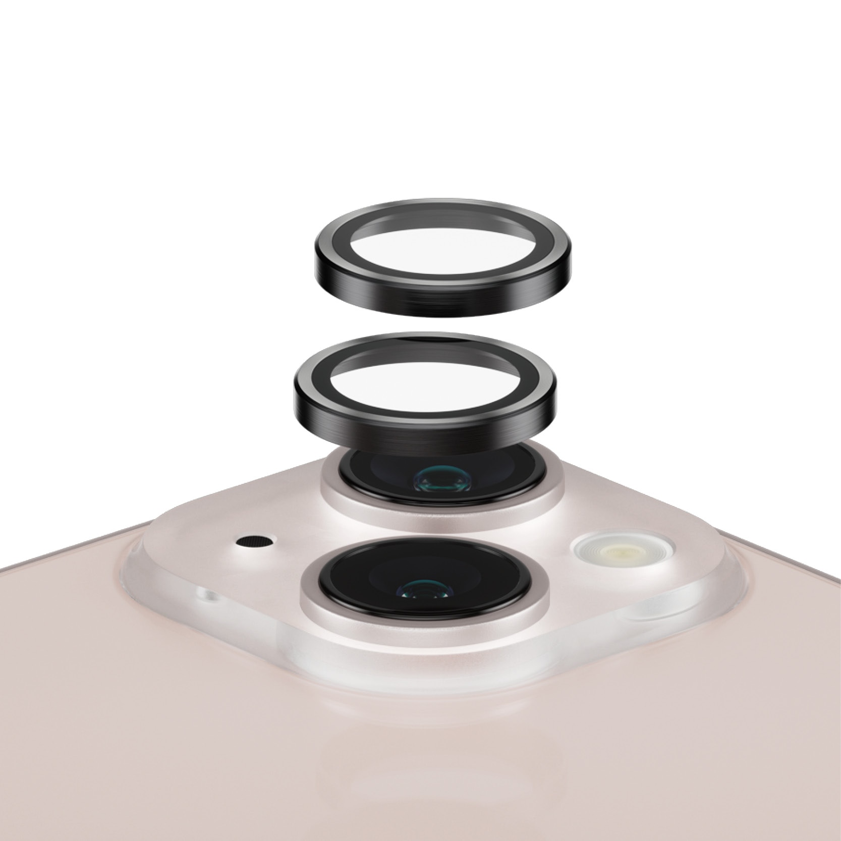 iPhone 13 Mini Hoops linsskydd med aluminiumram, svart