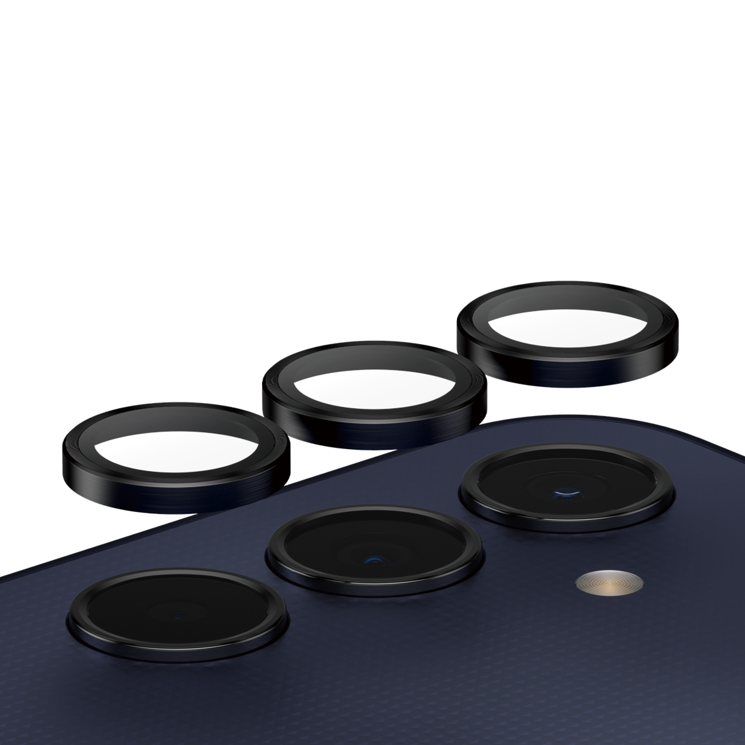 Samsung Galaxy A25 Hoops linsskydd med aluminiumram, svart