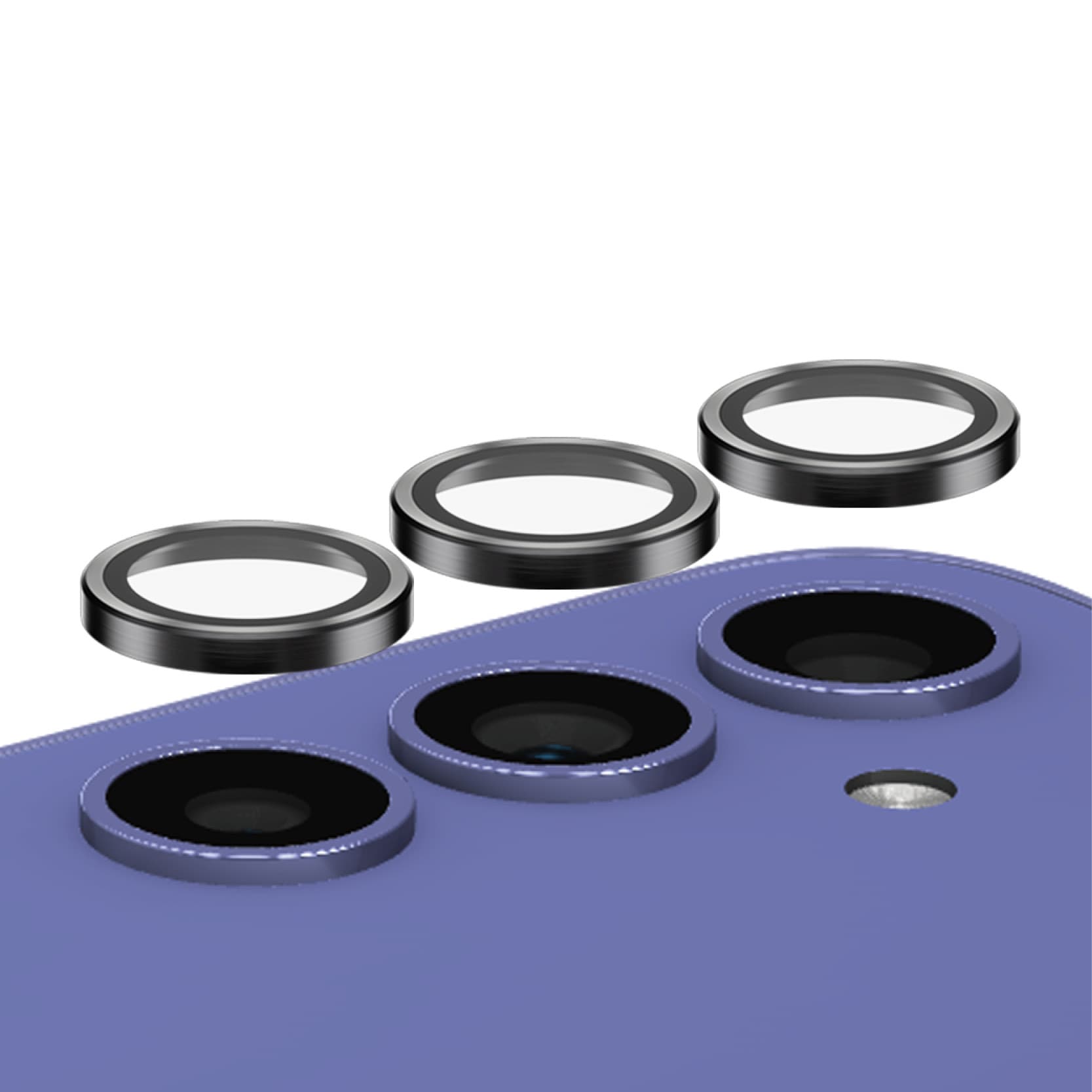 Samsung Galaxy A35 Hoops linsskydd med aluminiumram, Svart