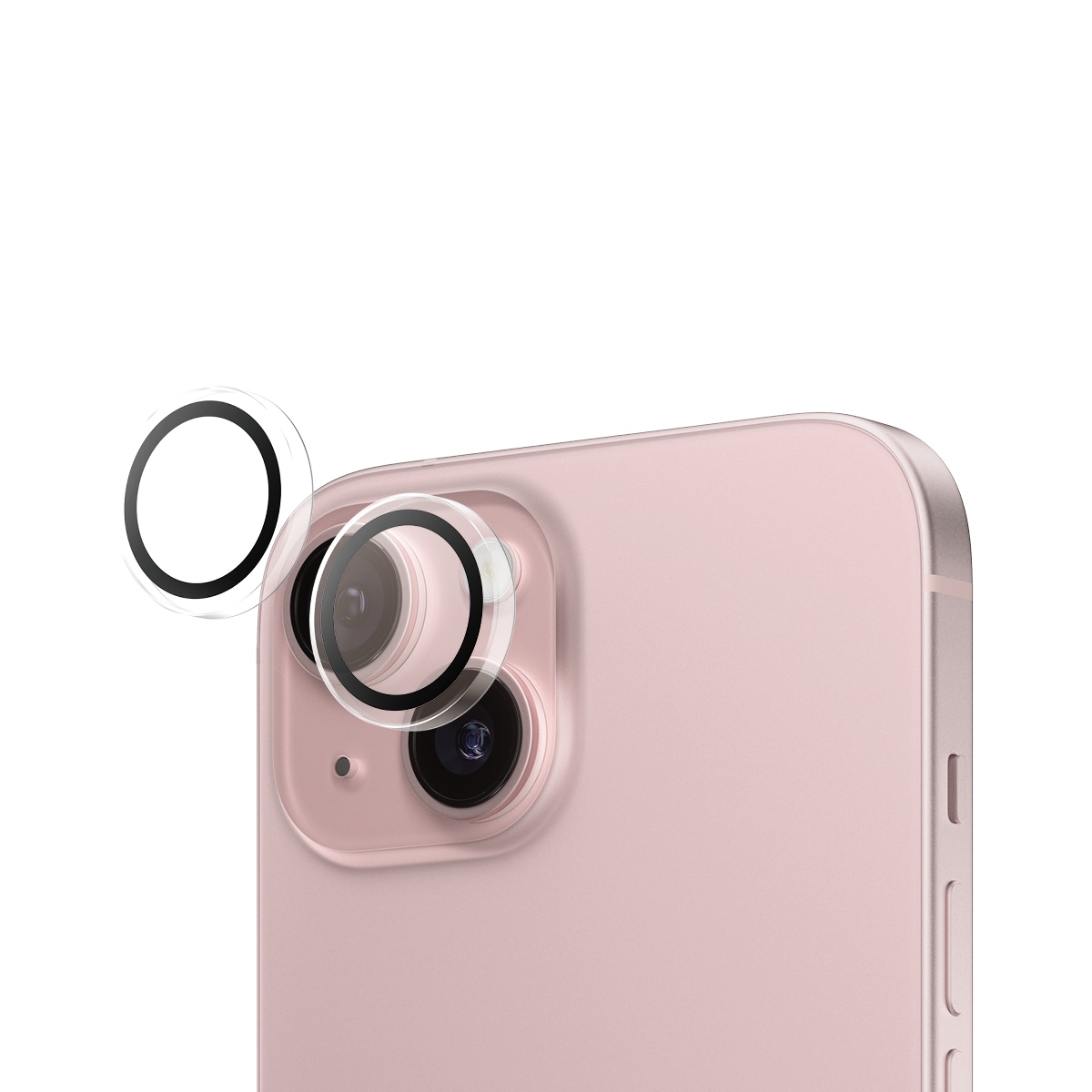 iPhone 15 Plus Hoops linsskydd, Genomskinlig
