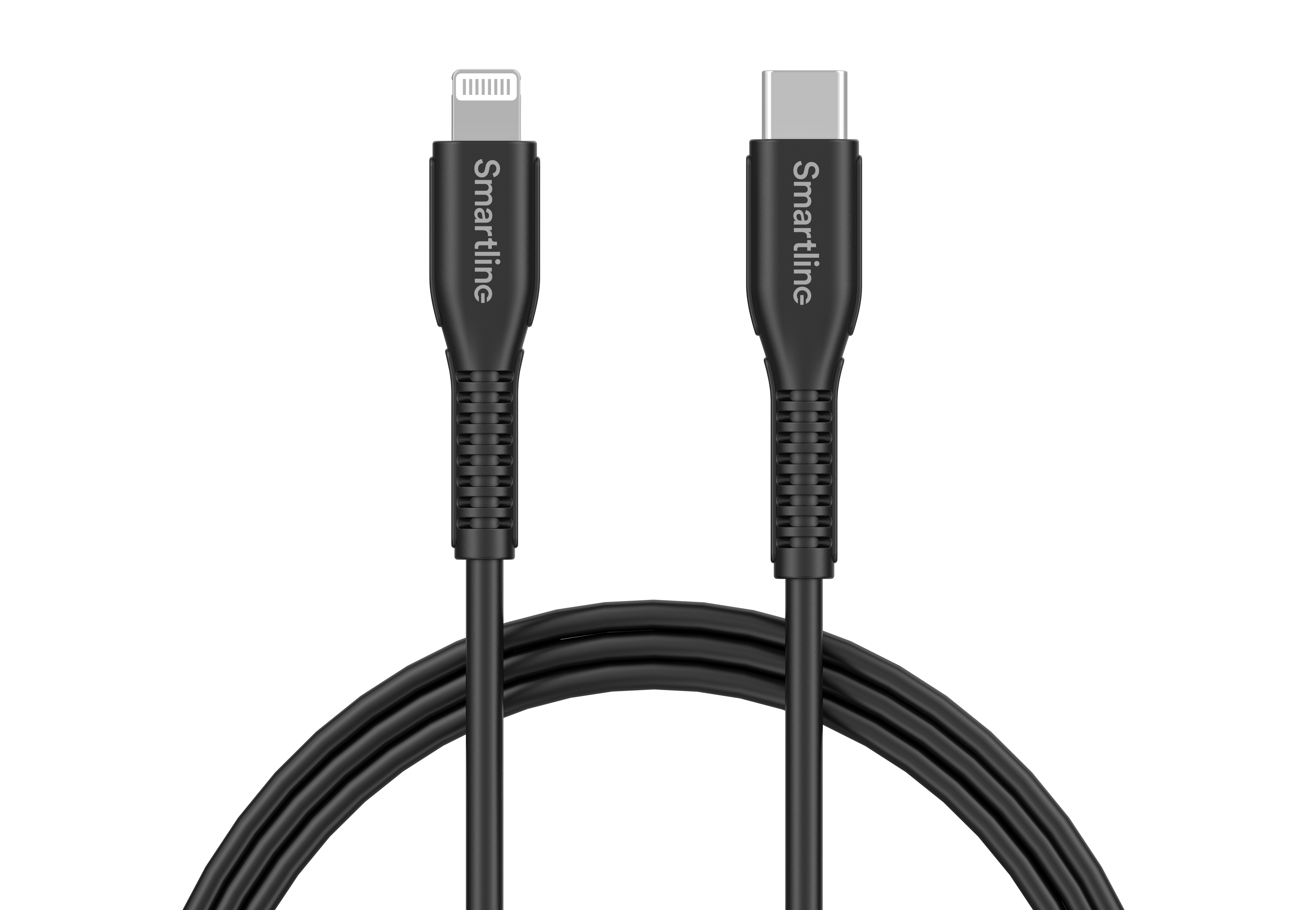 Slitstark Laddningskabel 2m USB-C till Lightning, svart