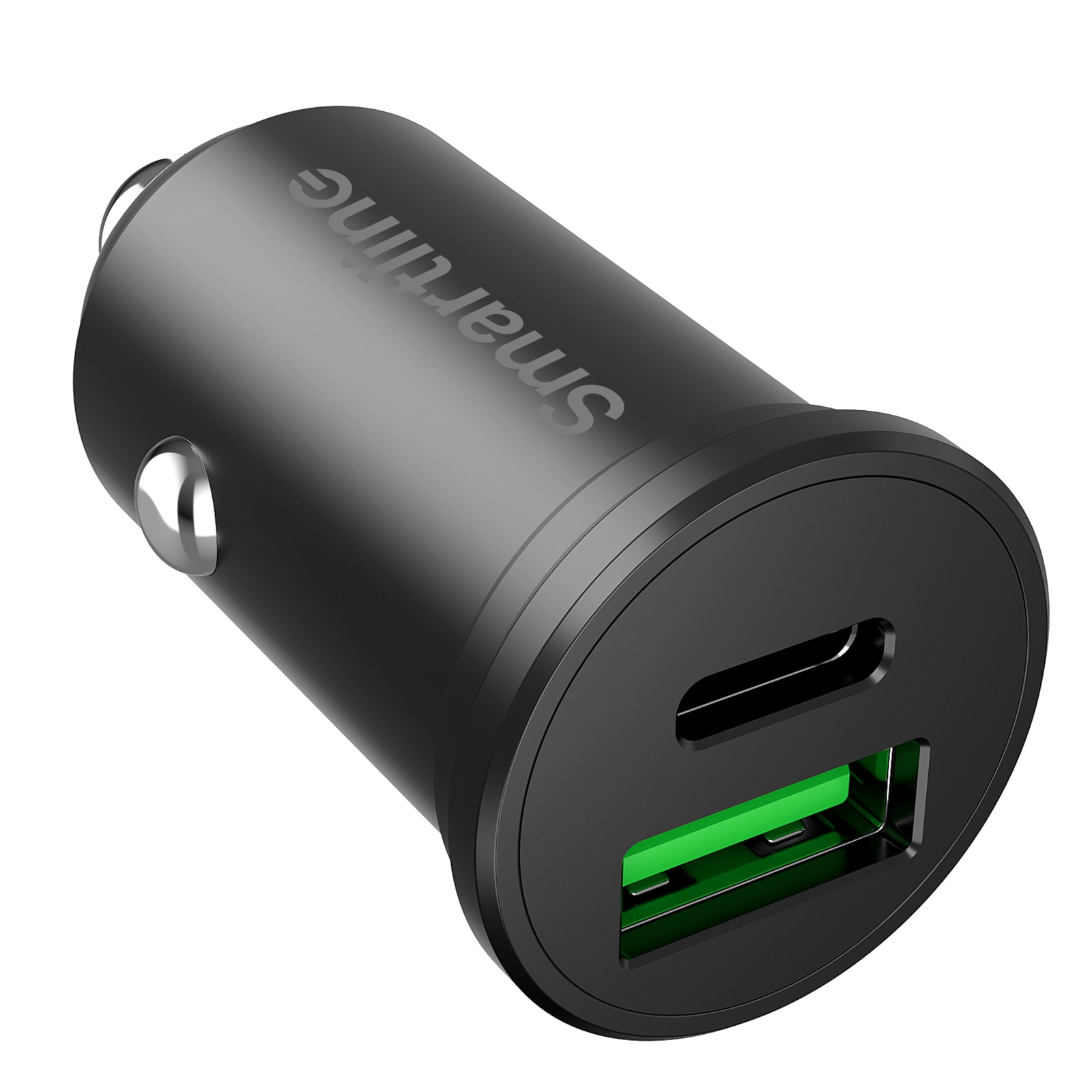 Billaddare med USB-C + USB-A Port PD 45W, svart