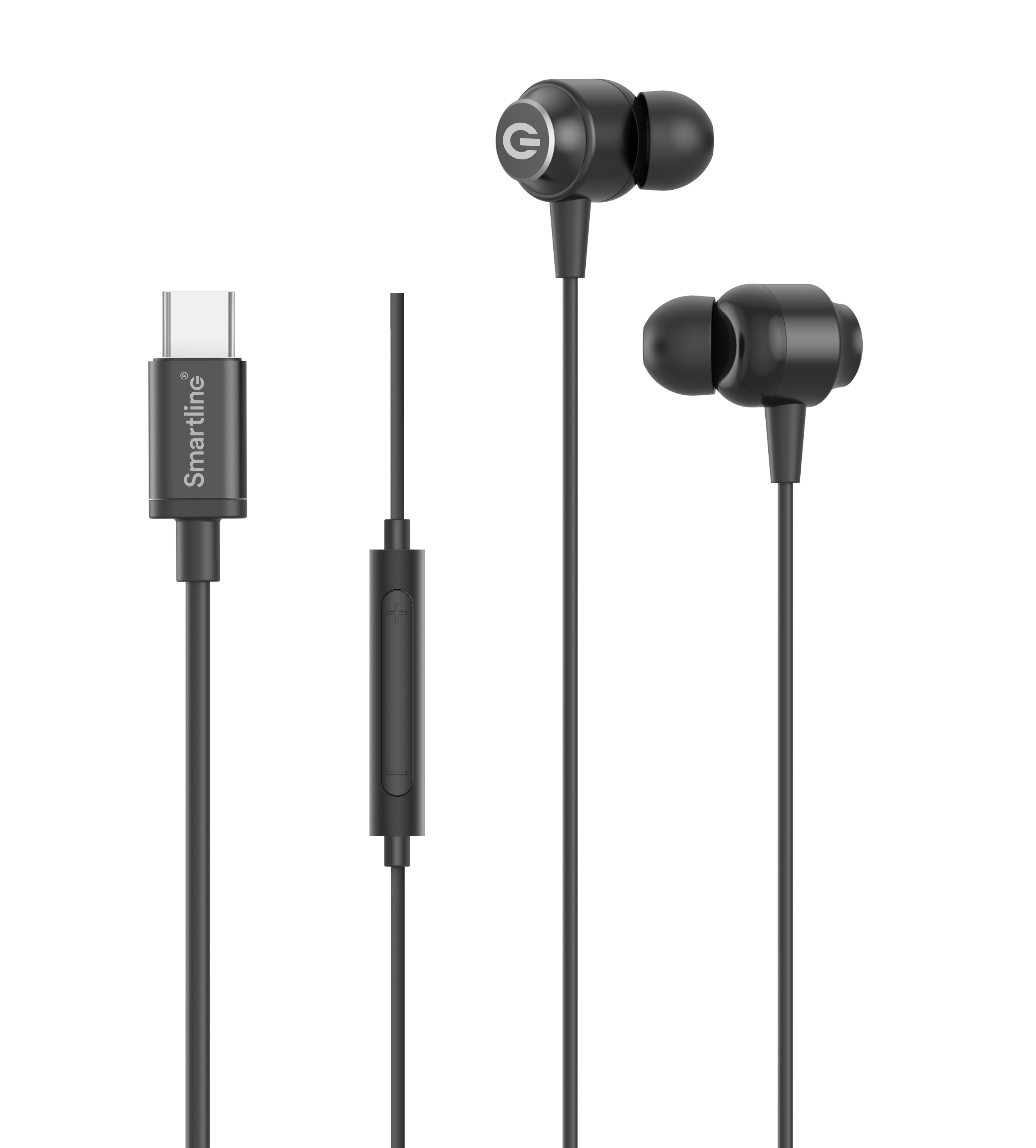 In-ear Hörlurar Trådbundna USB-C, svart