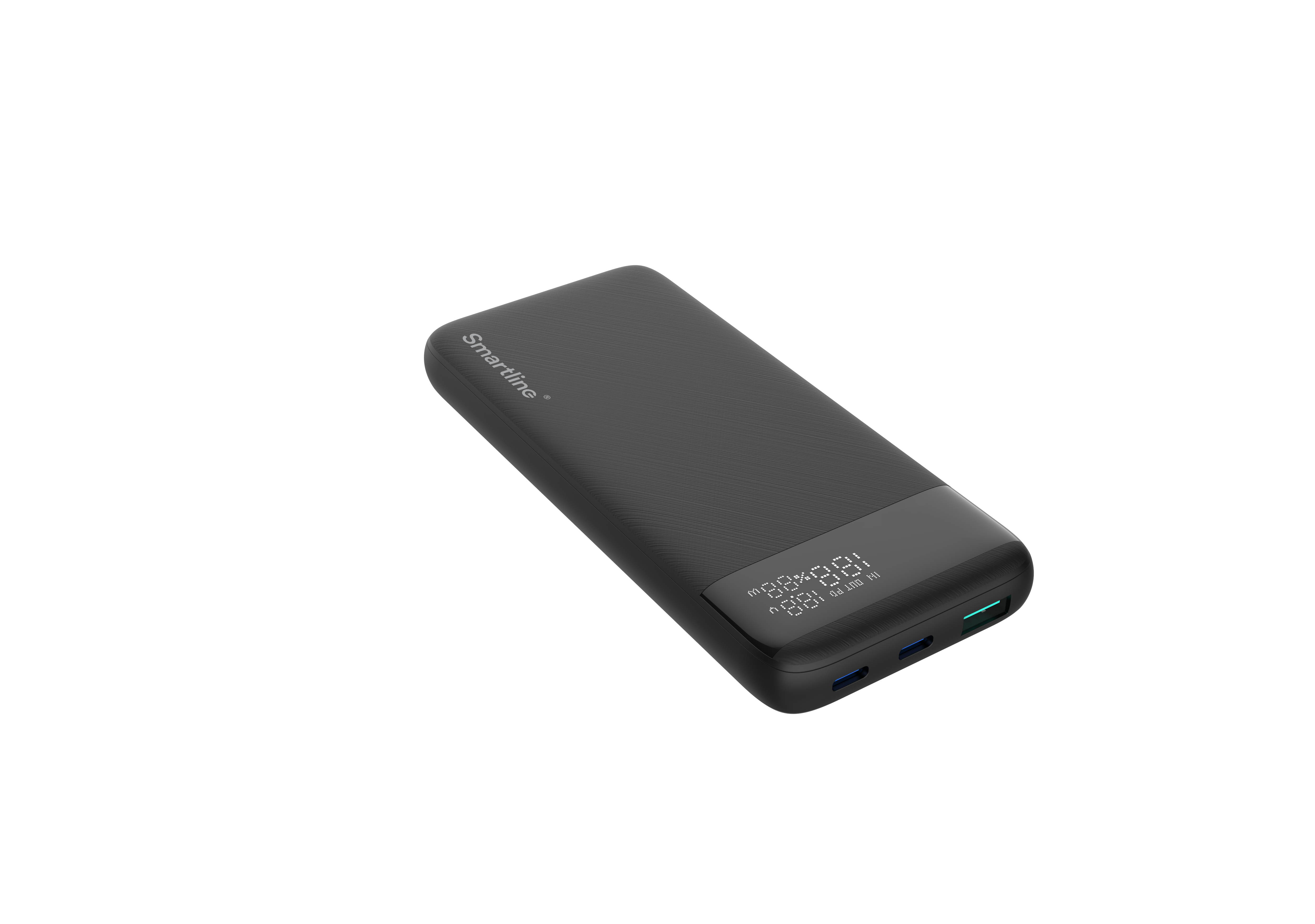 Powerbank 10000 mAh Display 30W PD, Svart