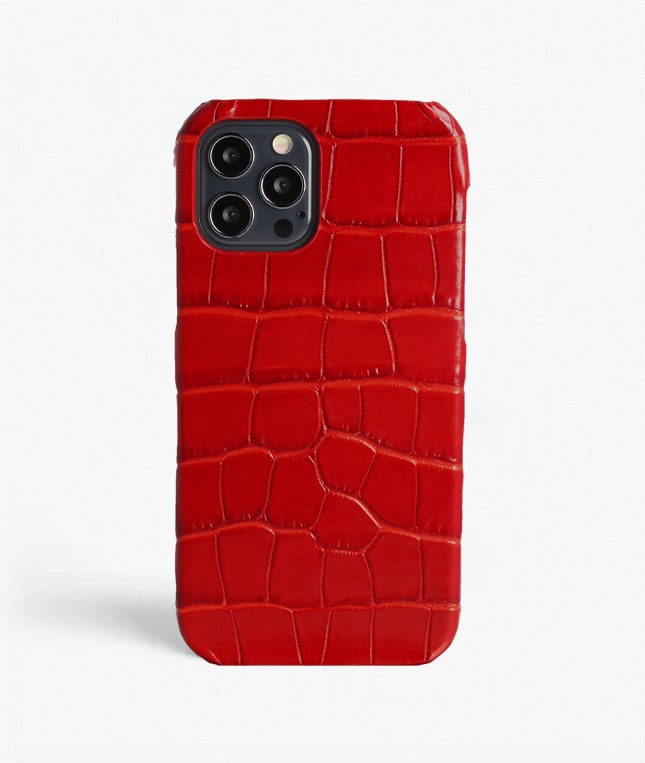 iPhone 12/iPhone 12 Pro Skal Croco Röd