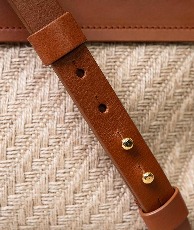 Classy Bag Jute Leather Vegetable Tanned Brun