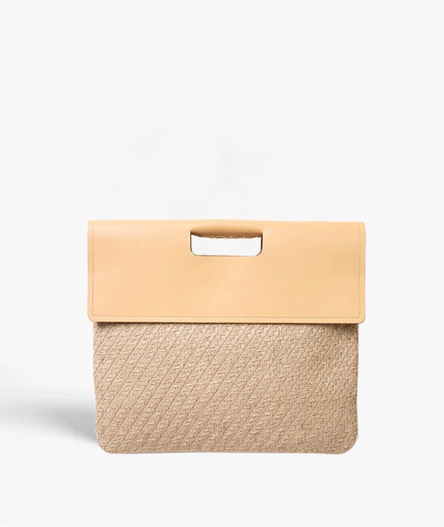 Trend Bag Jute Leather Vegetable Tanned Natural Beige