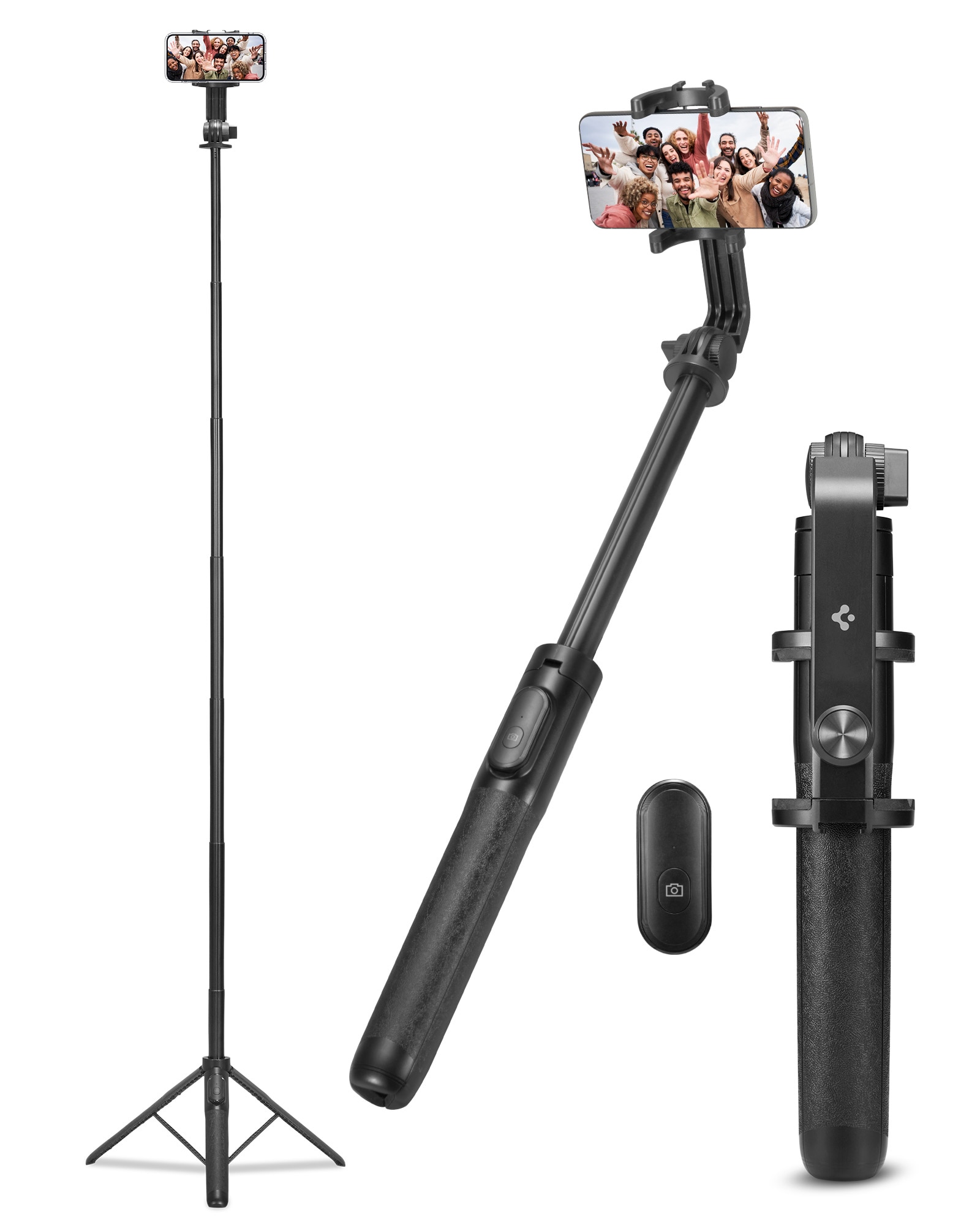 Selfie Stick med inbyggt stativ, Black