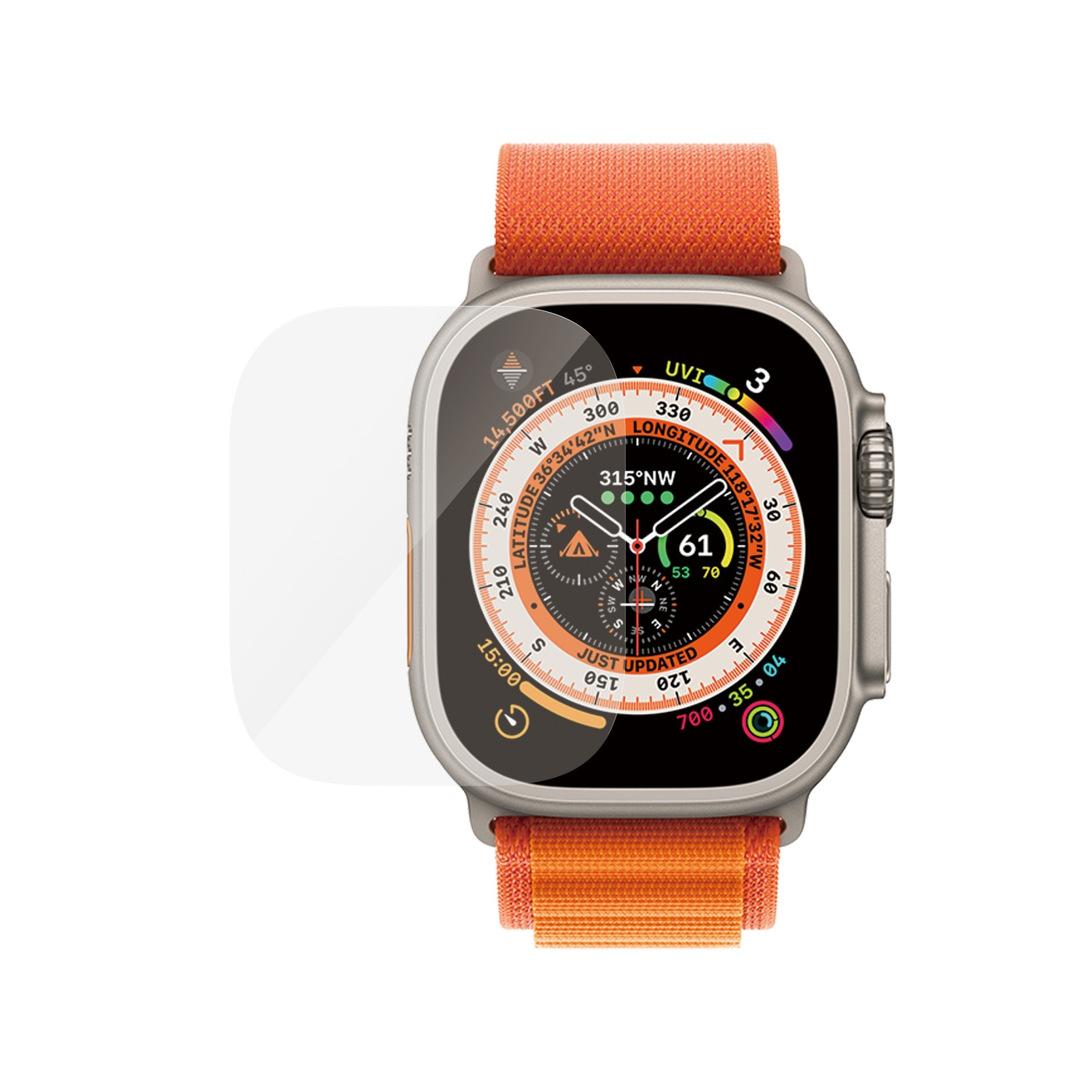 Apple Watch Ultra 2 49mm Skärmskydd i reptåligt härdat glas - Ultra Wide Fit