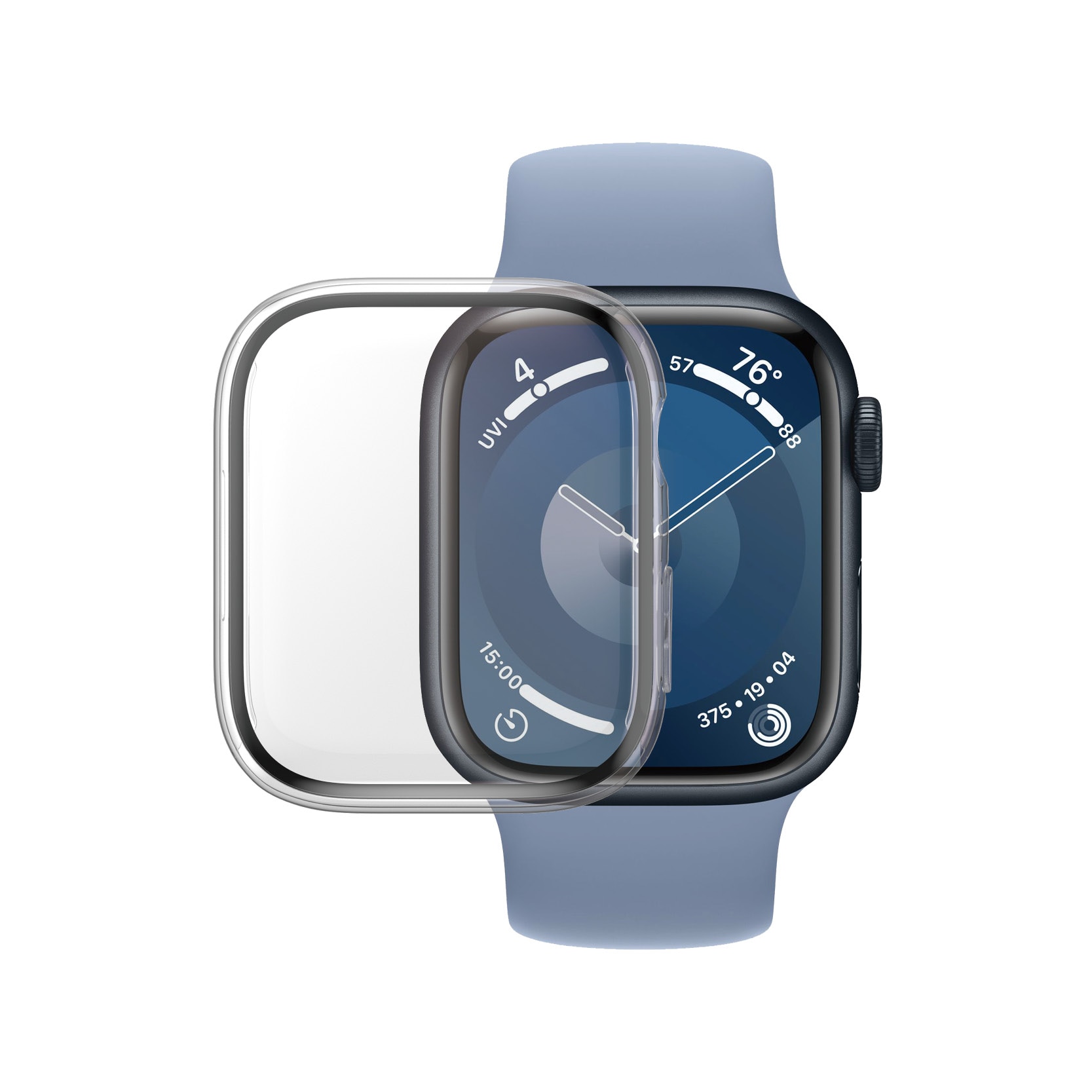 Apple Watch 41mm Series 7 Heltäckande skal med skärmskydd D3O, transparent