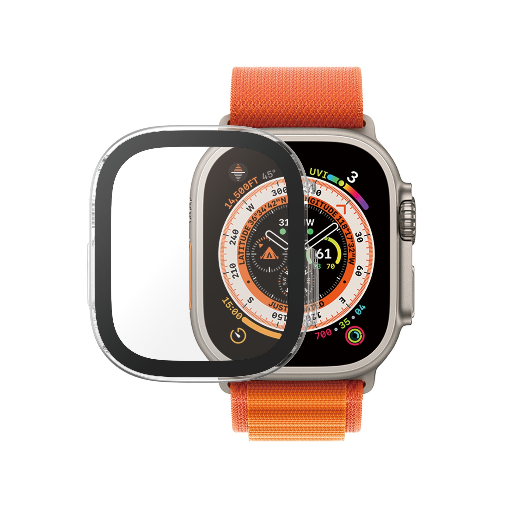 Apple Watch Ultra 49mm Heltäckande skal med skärmskydd D3O, transparent