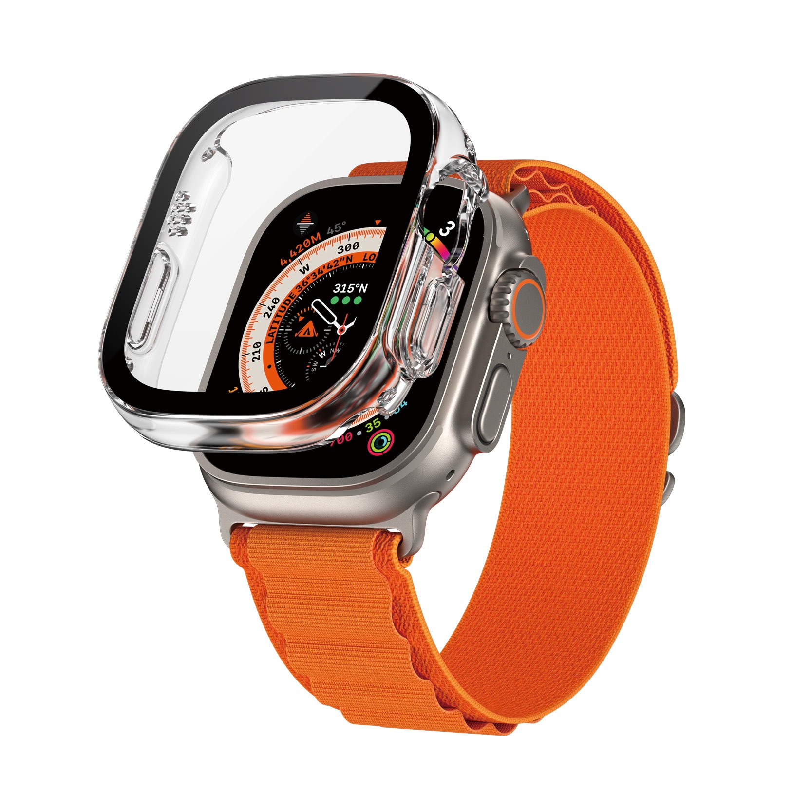 Apple Watch Ultra 49mm Heltäckande skal med skärmskydd D3O, transparent