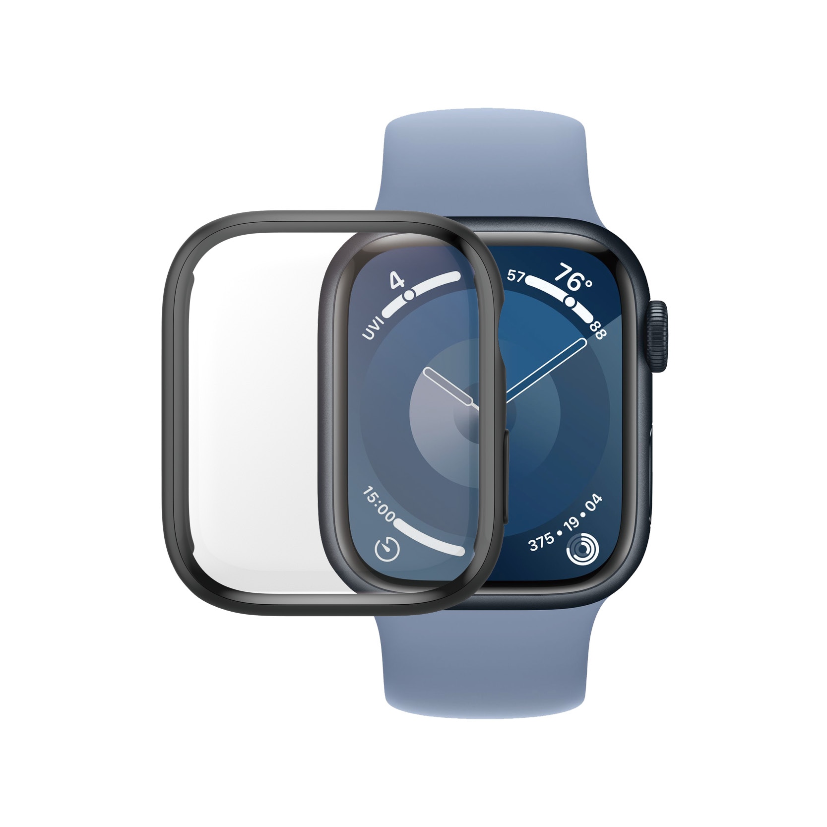 Apple Watch Series 9 41mm Heltäckande skal med skärmskydd D3O, Svart