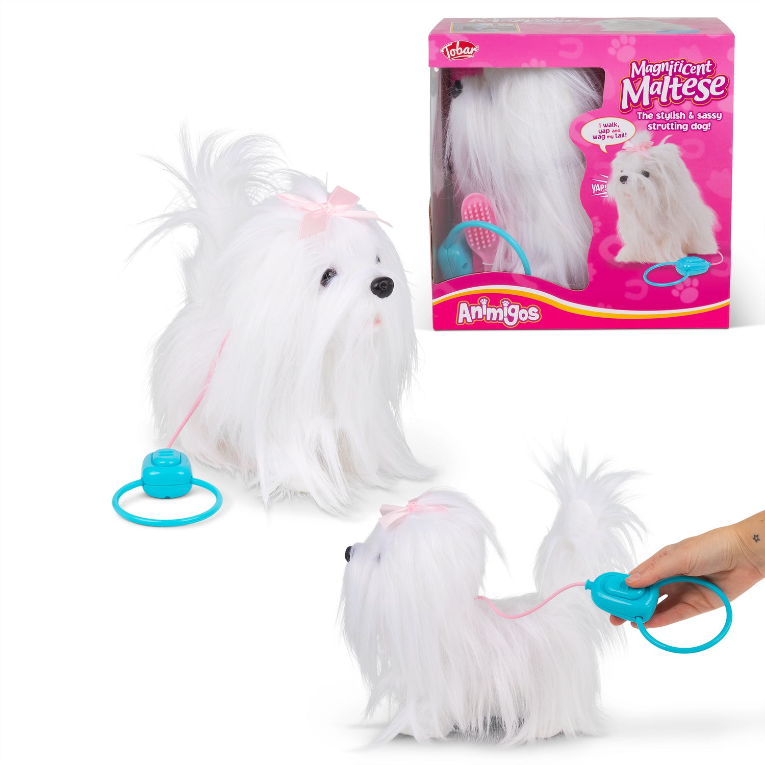 Magnificent Maltese Gående hund med ljud