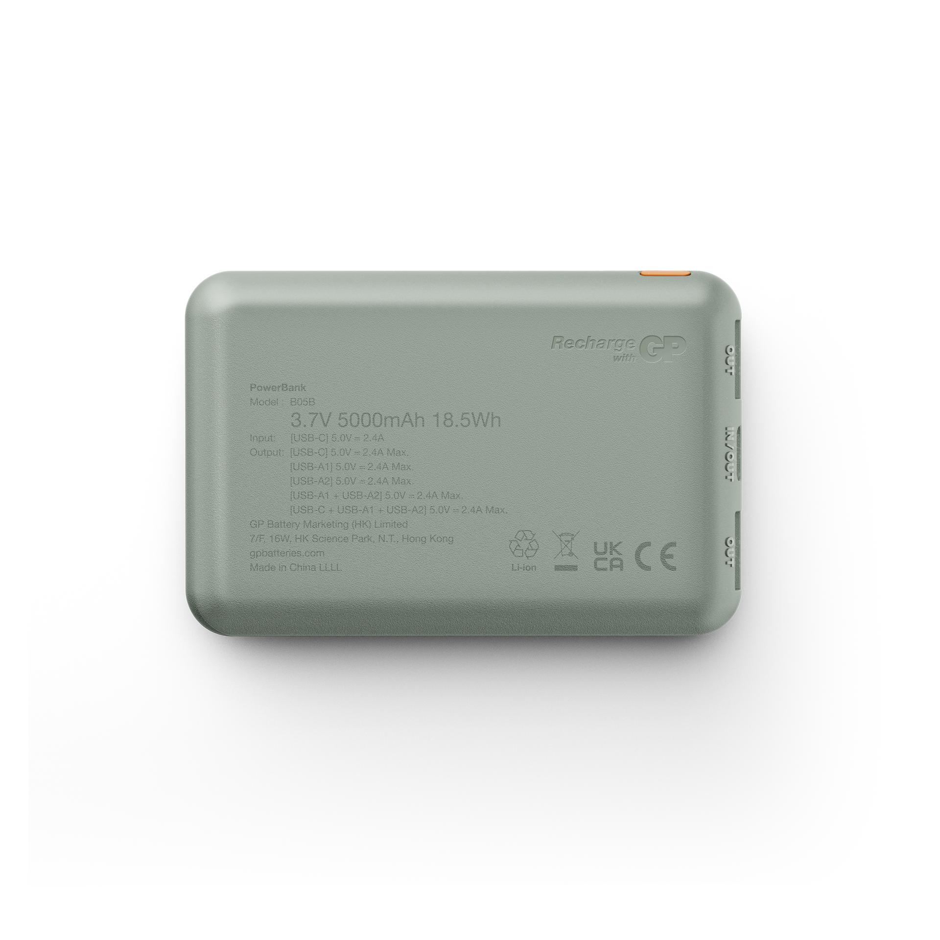 Powerbank Plus 5000 mAh, Grå