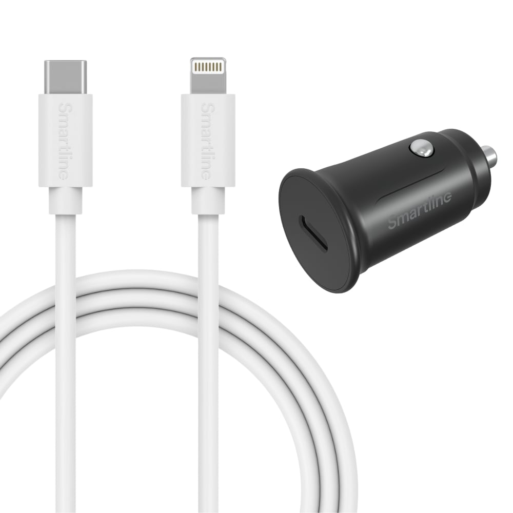 Billaddare USB-C till Lightning - 1m sladd & laddare  - Smartline