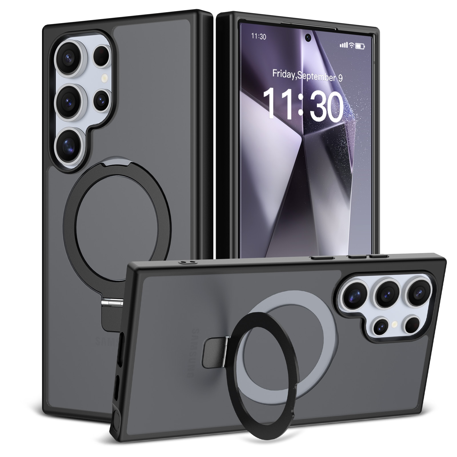 Samsung Galaxy S24 Ultra Magnetic hybridskal med ställfunktion, Svart