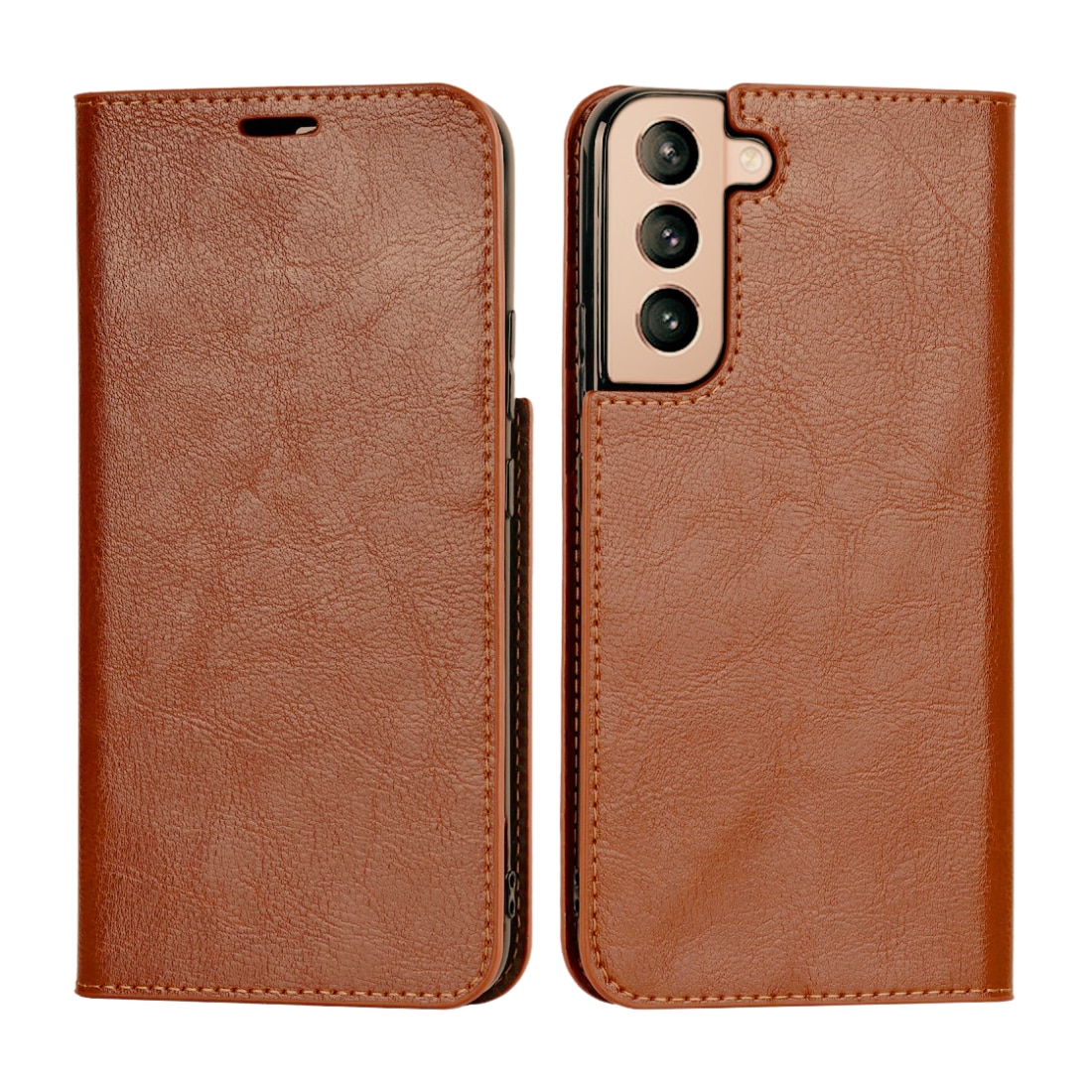 Samsung Galaxy S22 Smidigt mobilfodral i äkta läder, brun