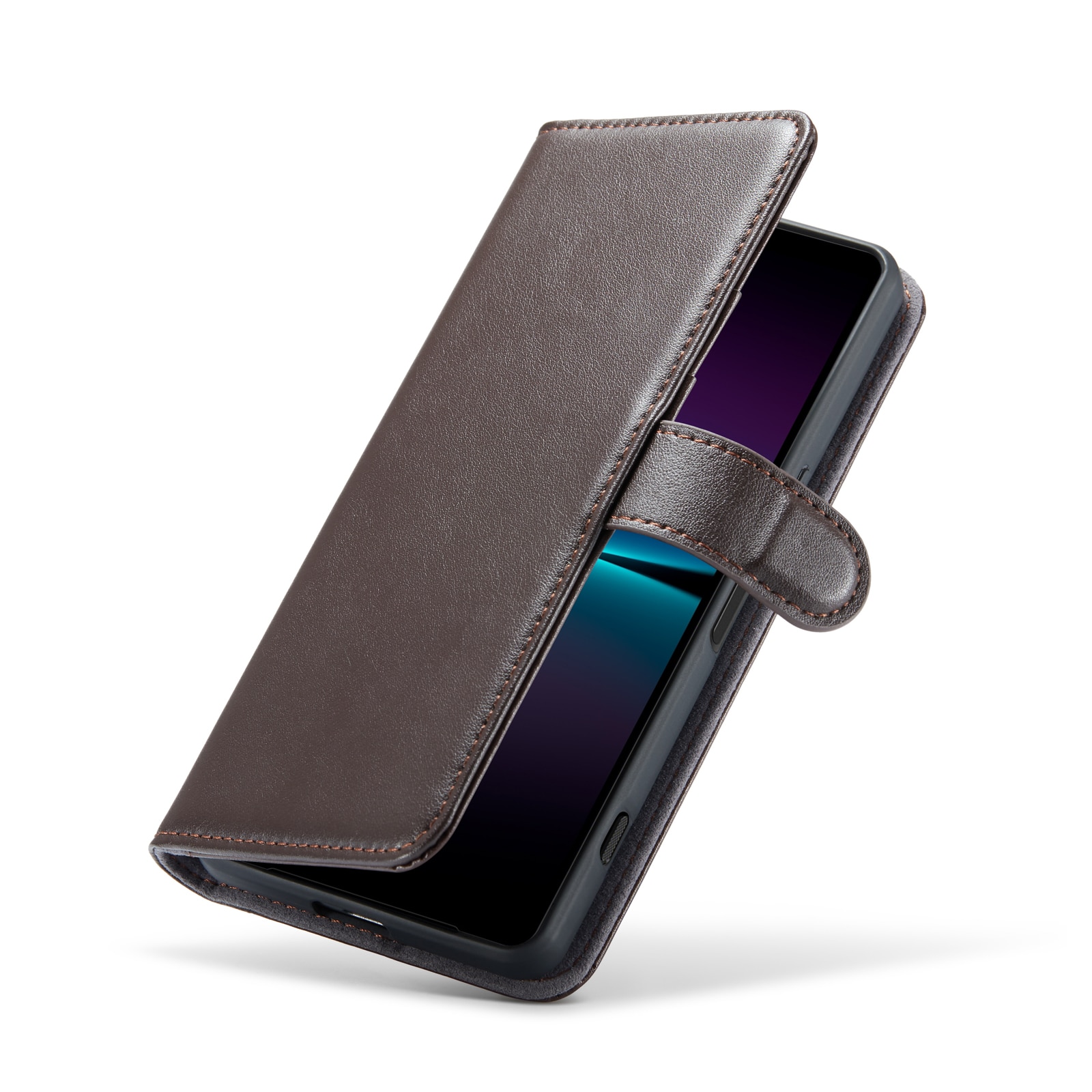 Sony Xperia 1 VI Plånboksfodral i Äkta Läder, Brun