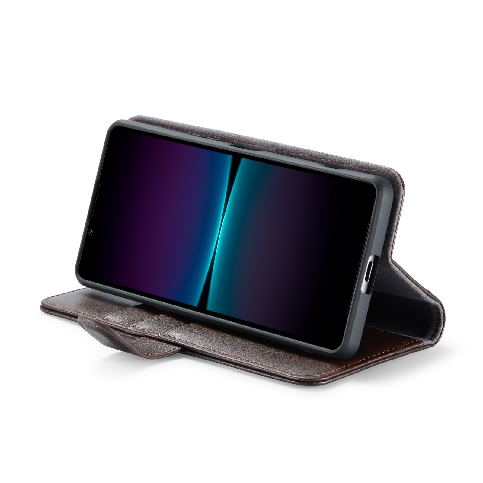 Sony Xperia 1 VI Plånboksfodral i Äkta Läder, Brun
