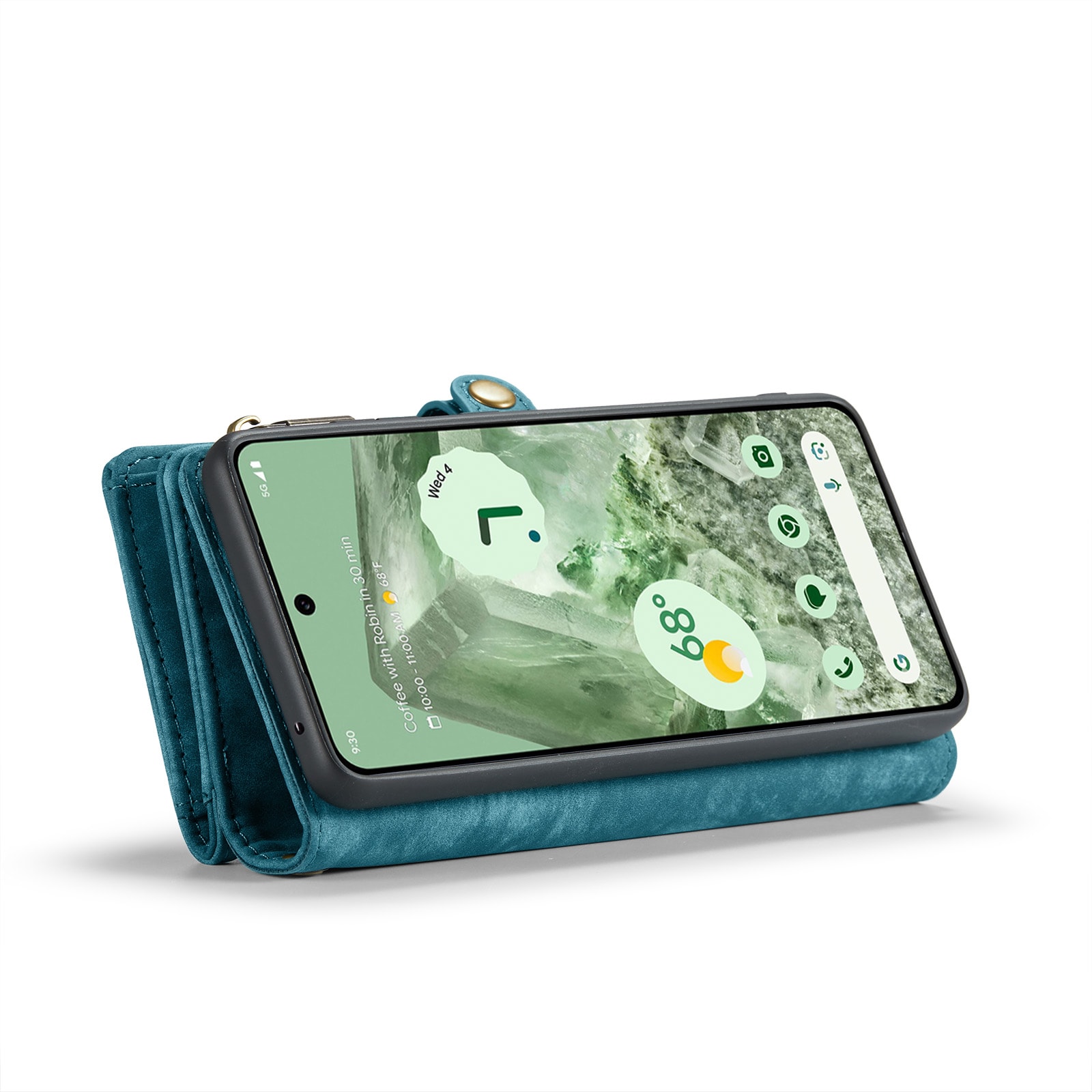 Google Pixel 8a Rymligt plånboksfodral med många kortfack, Blå