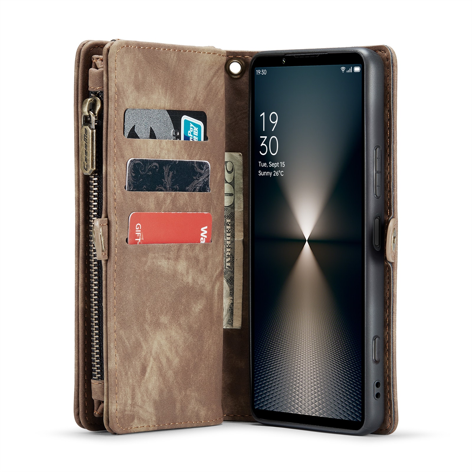 Sony Xperia 10 VI Rymligt plånboksfodral med många kortfack, Brun