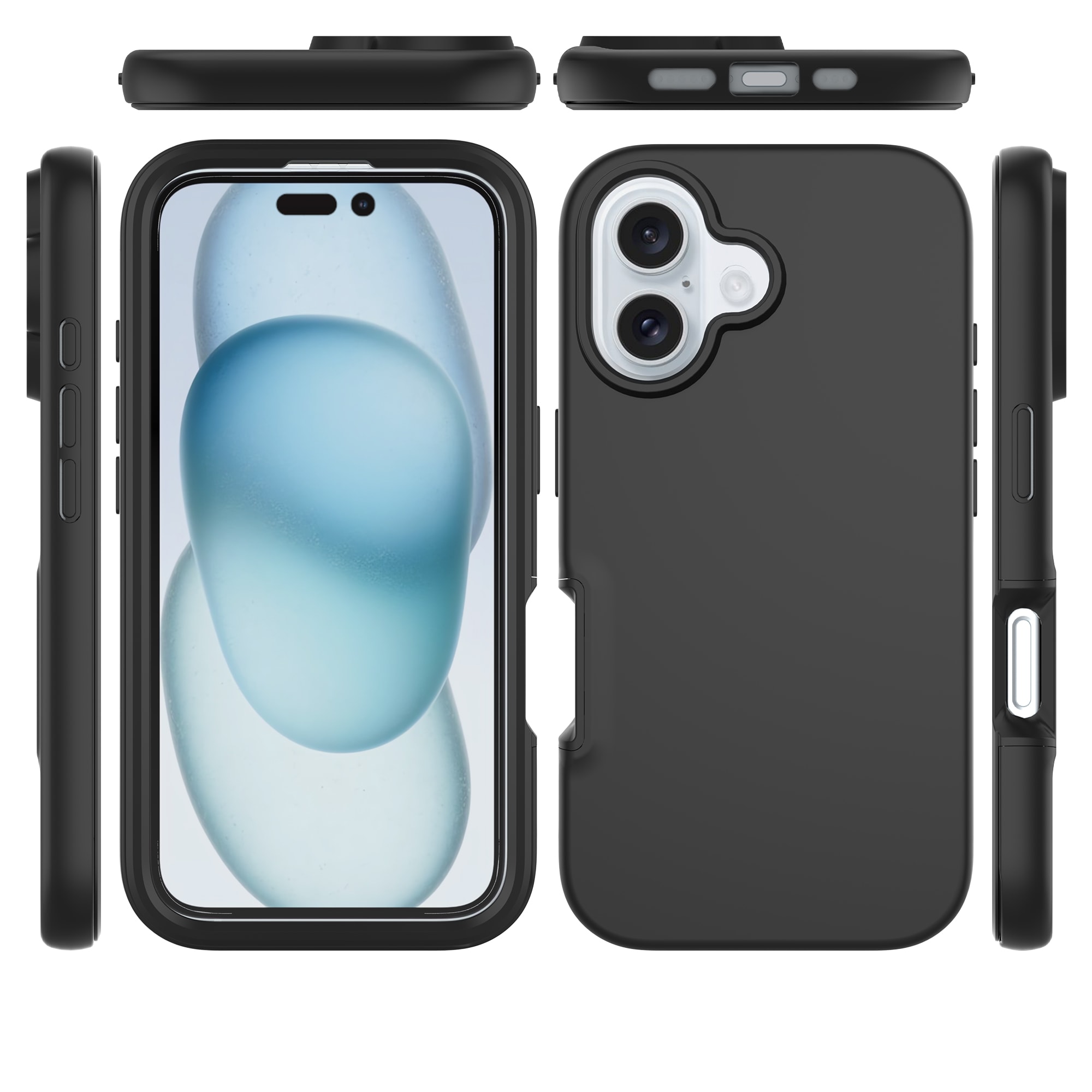 iPhone 16 Mobilskal Full Protection, Svart