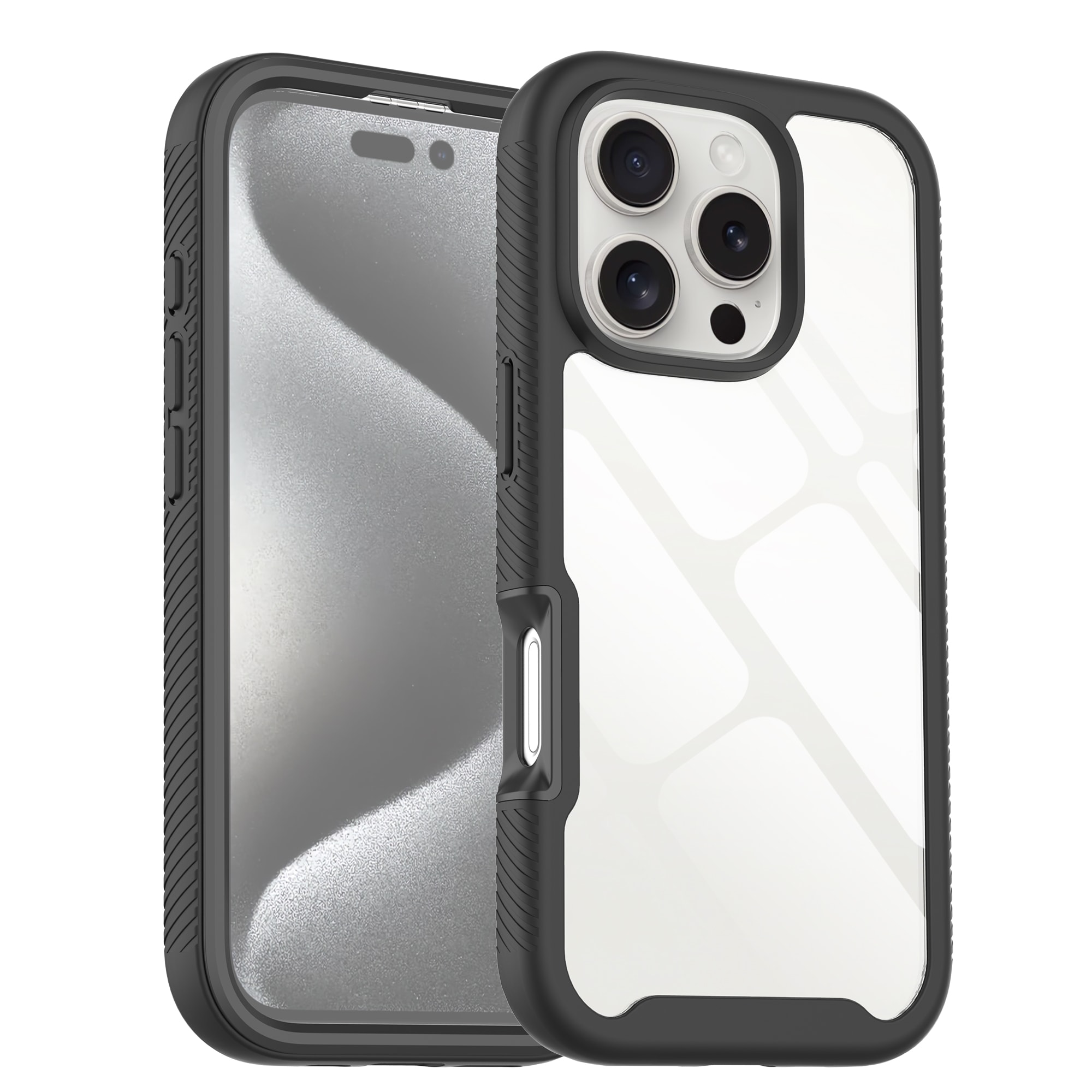 iPhone 16 Pro Max Mobilskal Full Protection, Svart/transparent