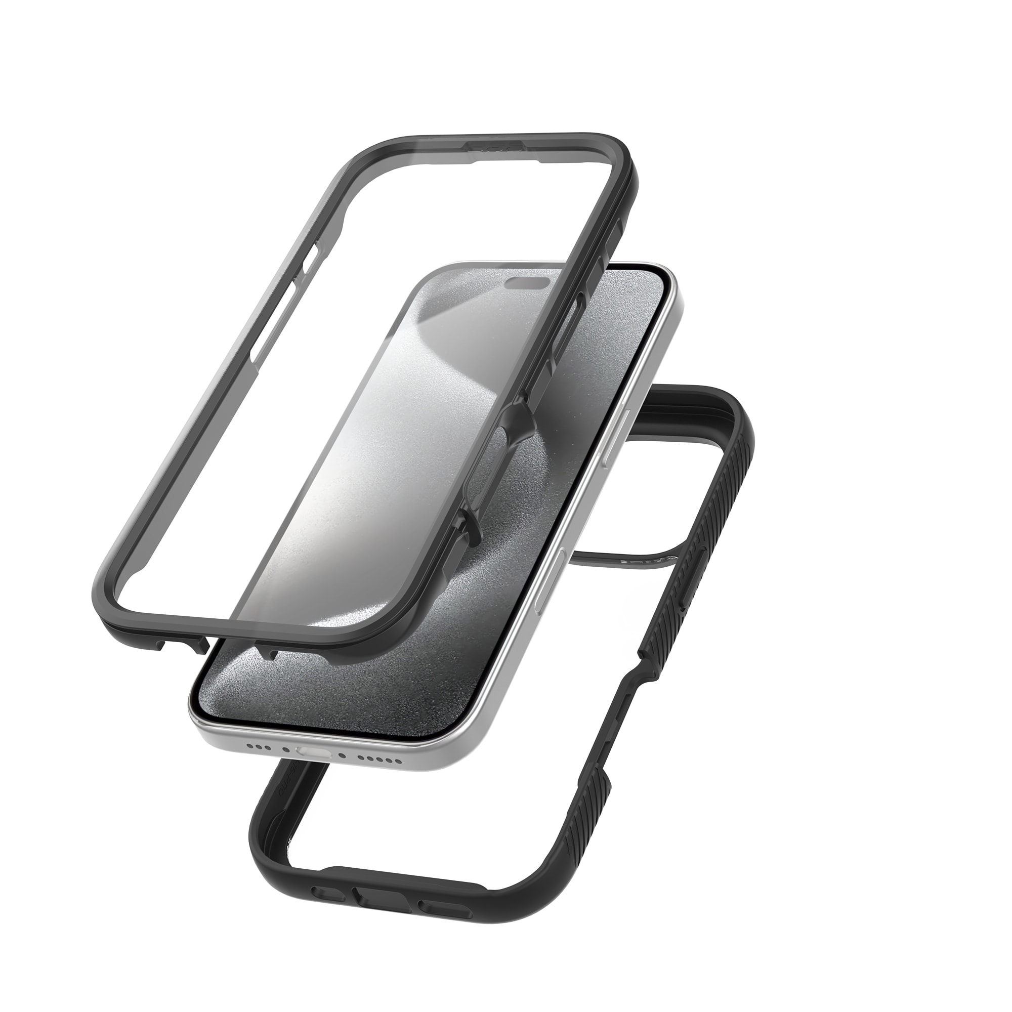 iPhone 16 Pro Max Mobilskal Full Protection, Svart/transparent