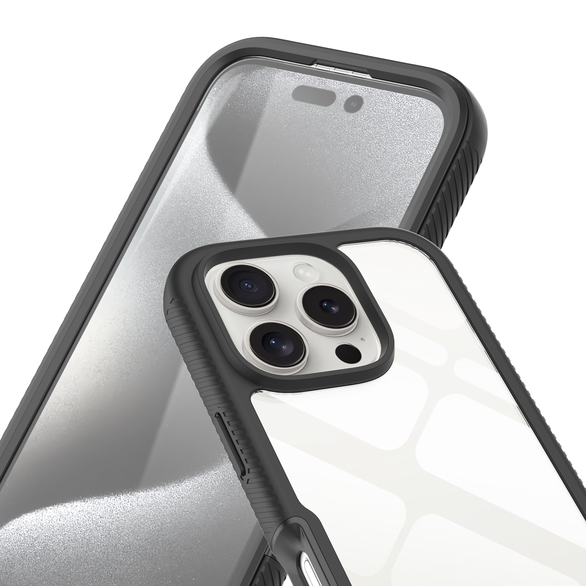 iPhone 16 Pro Max Mobilskal Full Protection, Svart/transparent