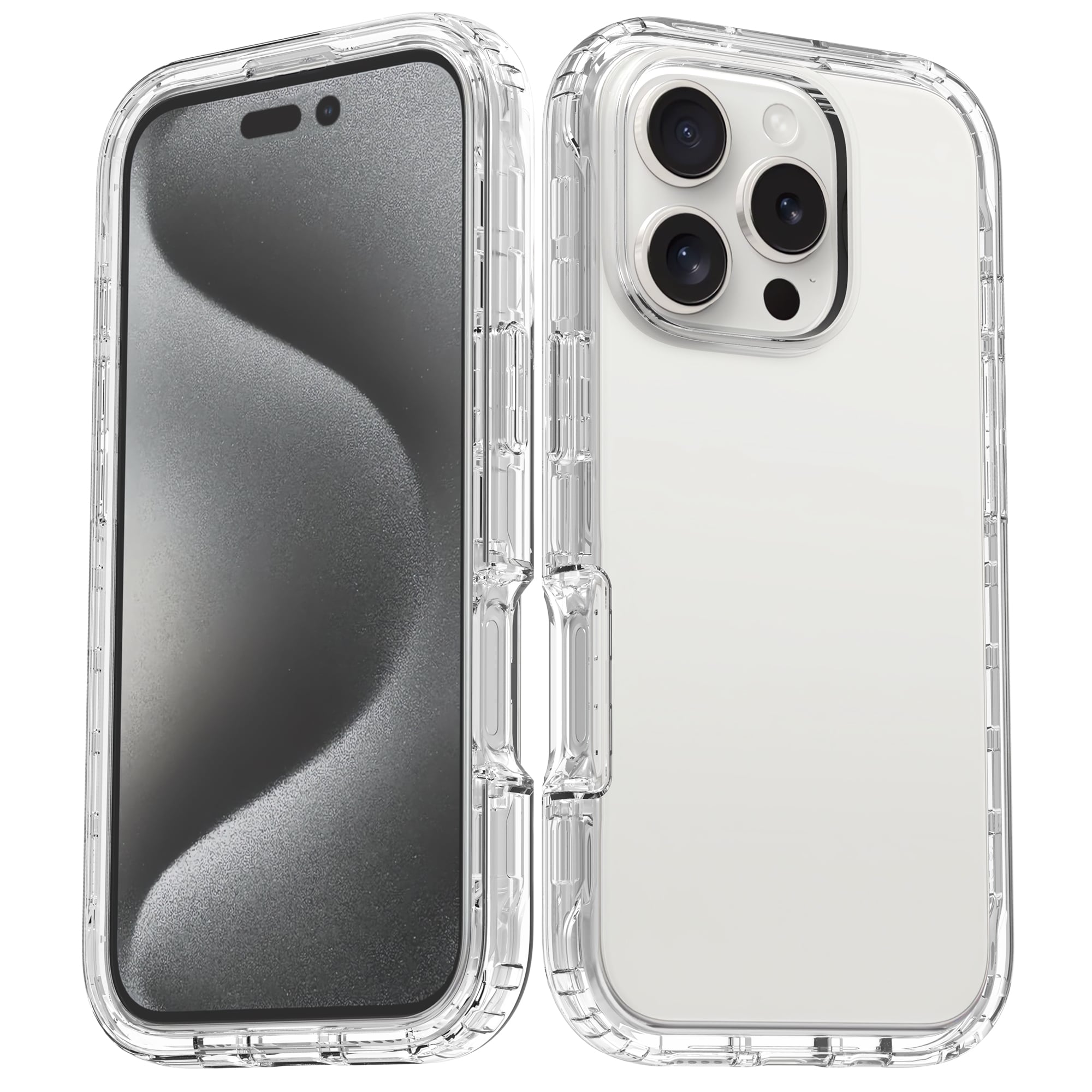 iPhone 16 Pro Stöttåligt mobilskal med skyddsram, Genomskinlig