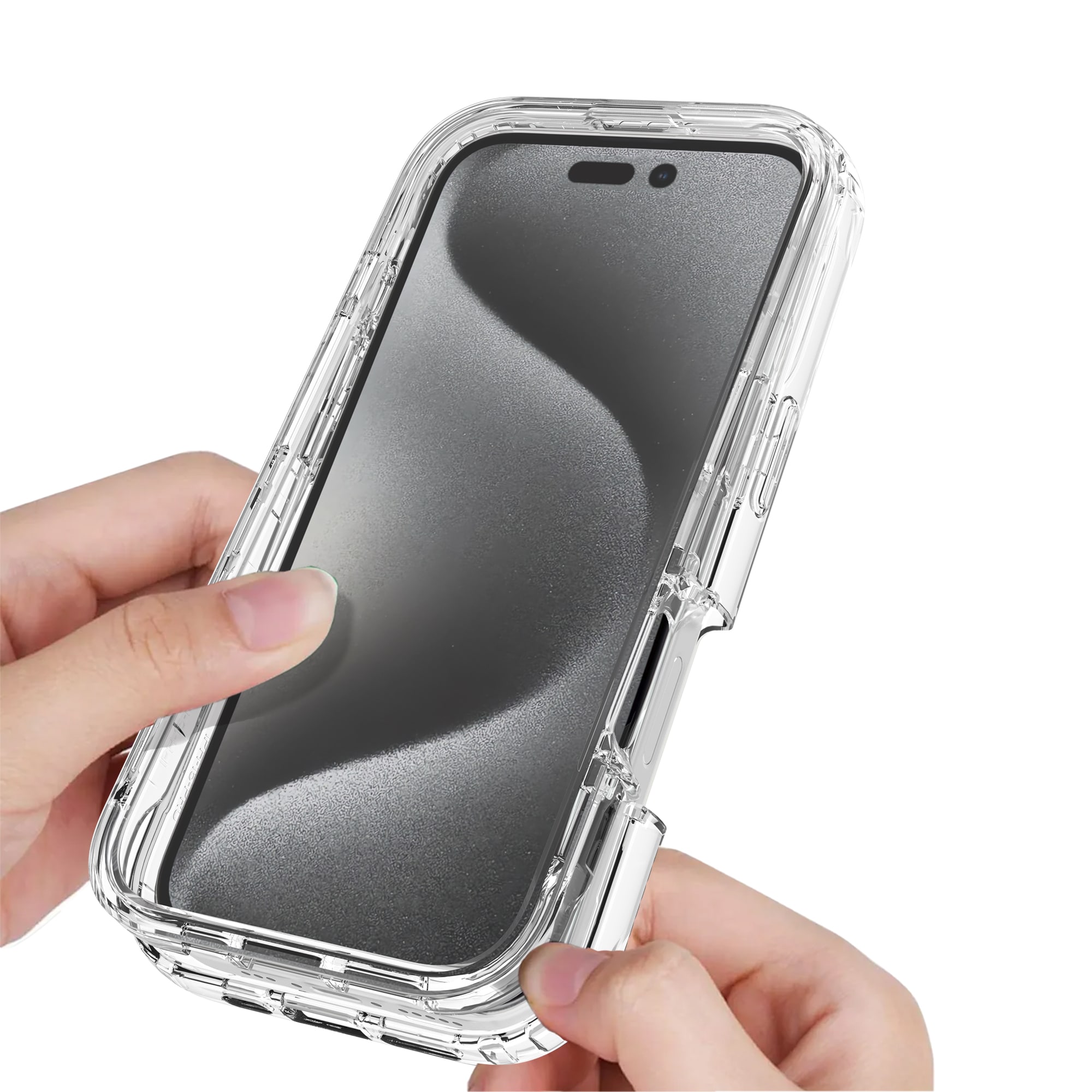iPhone 16 Pro Stöttåligt mobilskal med skyddsram, Genomskinlig
