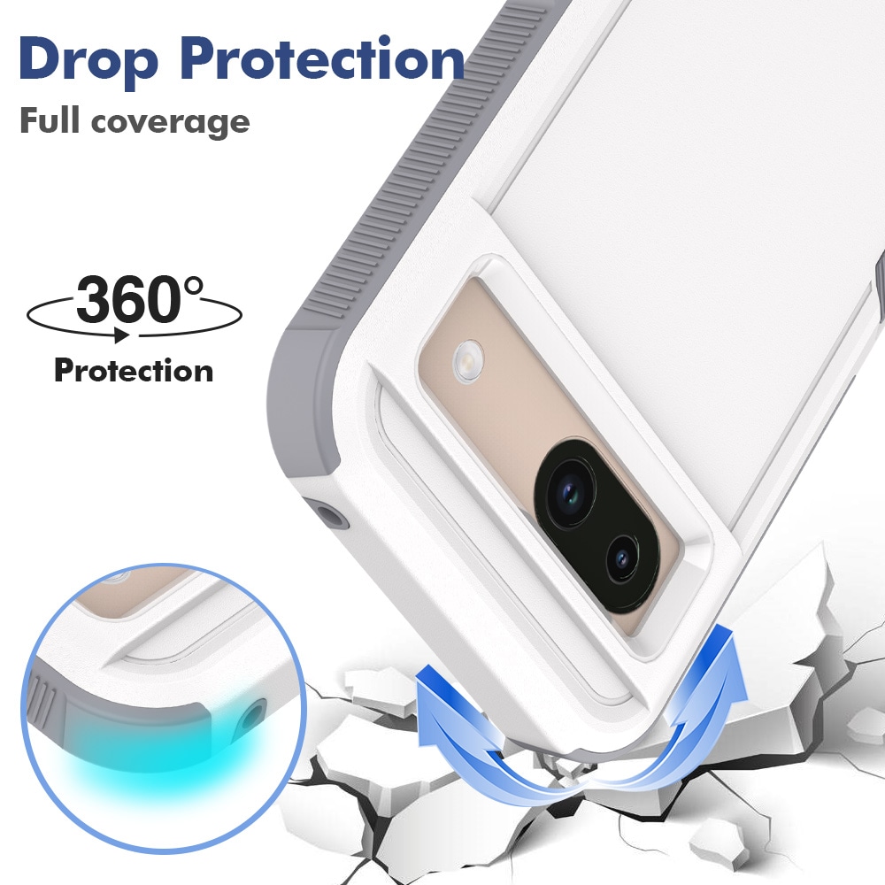 Google Pixel 8a Hybrid-skal Off-road, Vit