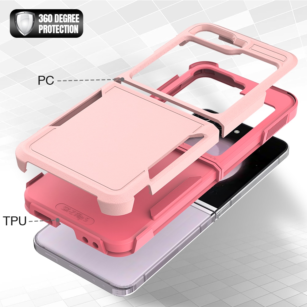 Samsung Galaxy Z Flip 7 FE Hybrid-skal Off-road, Rosa