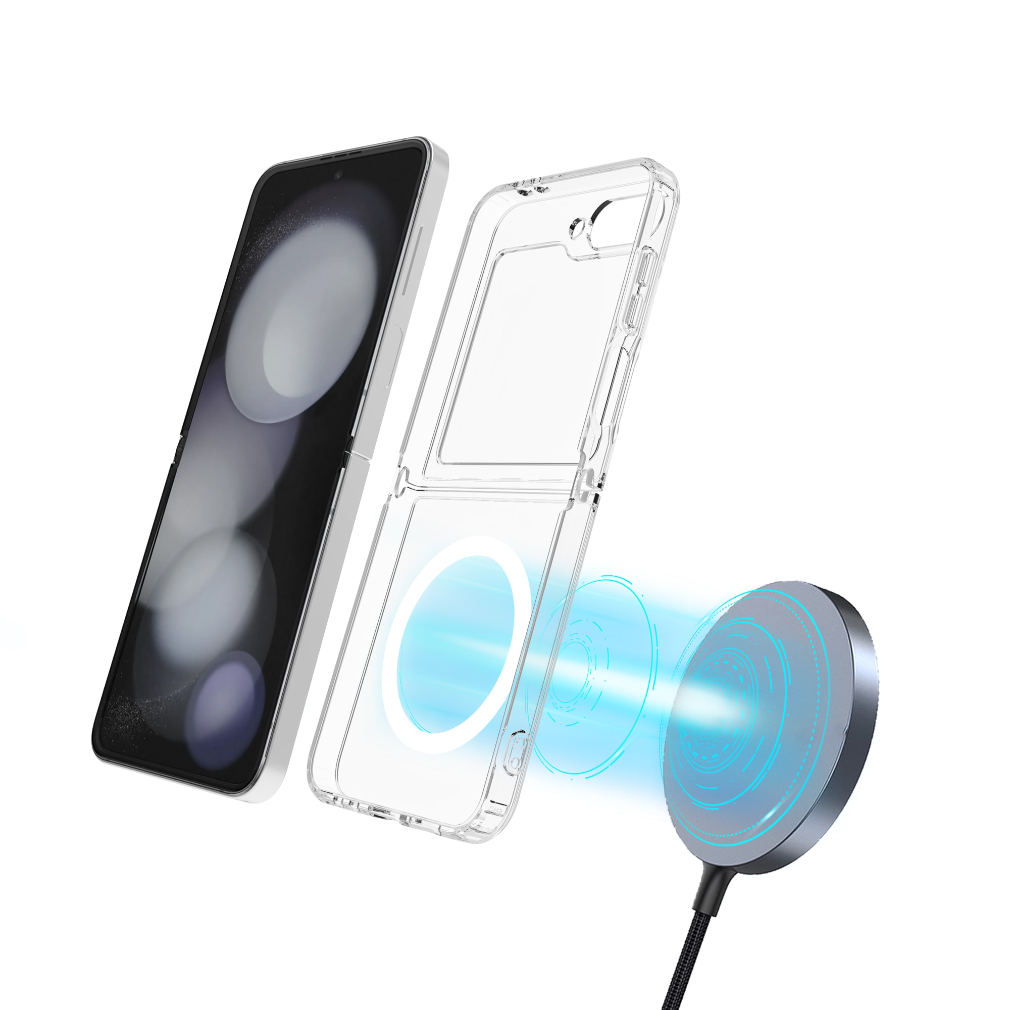 Samsung Galaxy Z Flip 7 MagSafe Hybrid-skal, Genomskinlig