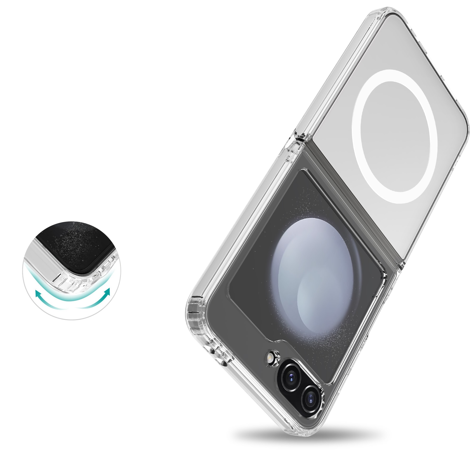 Samsung Galaxy Z Flip 7 MagSafe Hybrid-skal, Genomskinlig