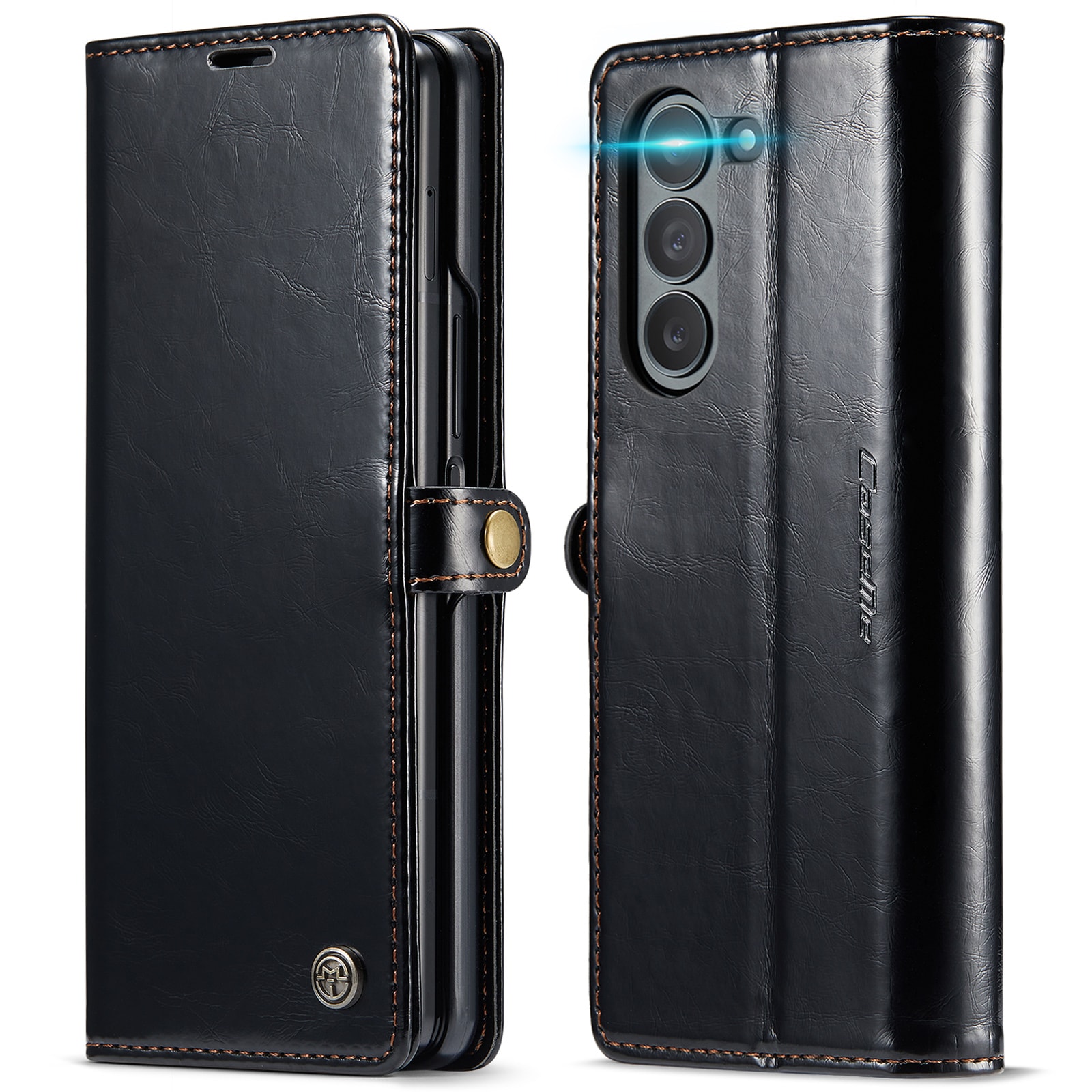 Samsung Galaxy Z Fold 6 Läderfodral Svart