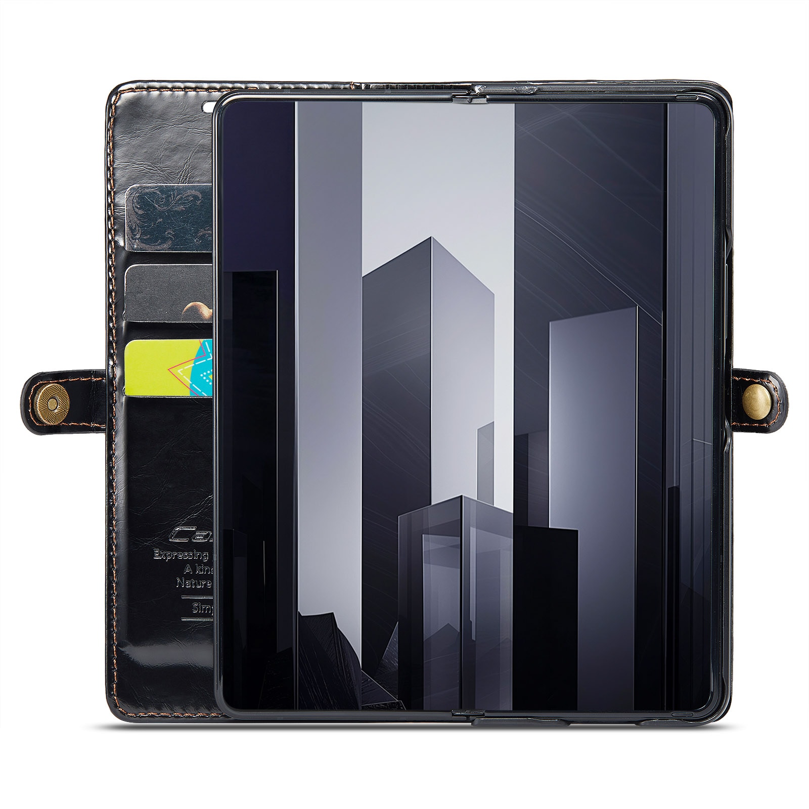 Samsung Galaxy Z Fold 6 Läderfodral Svart