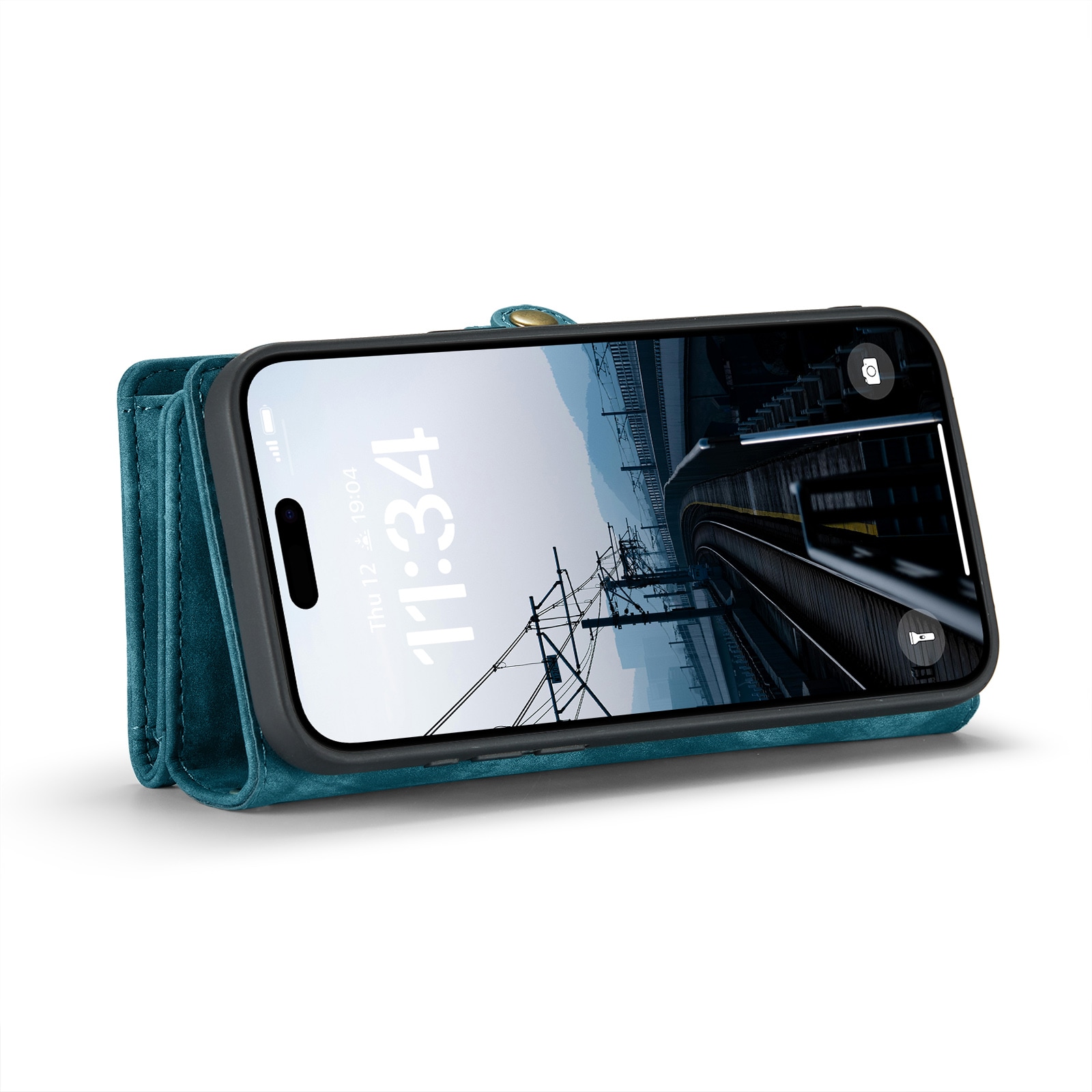 iPhone 16 Pro Max Rymligt plånboksfodral med många kortfack, Blå
