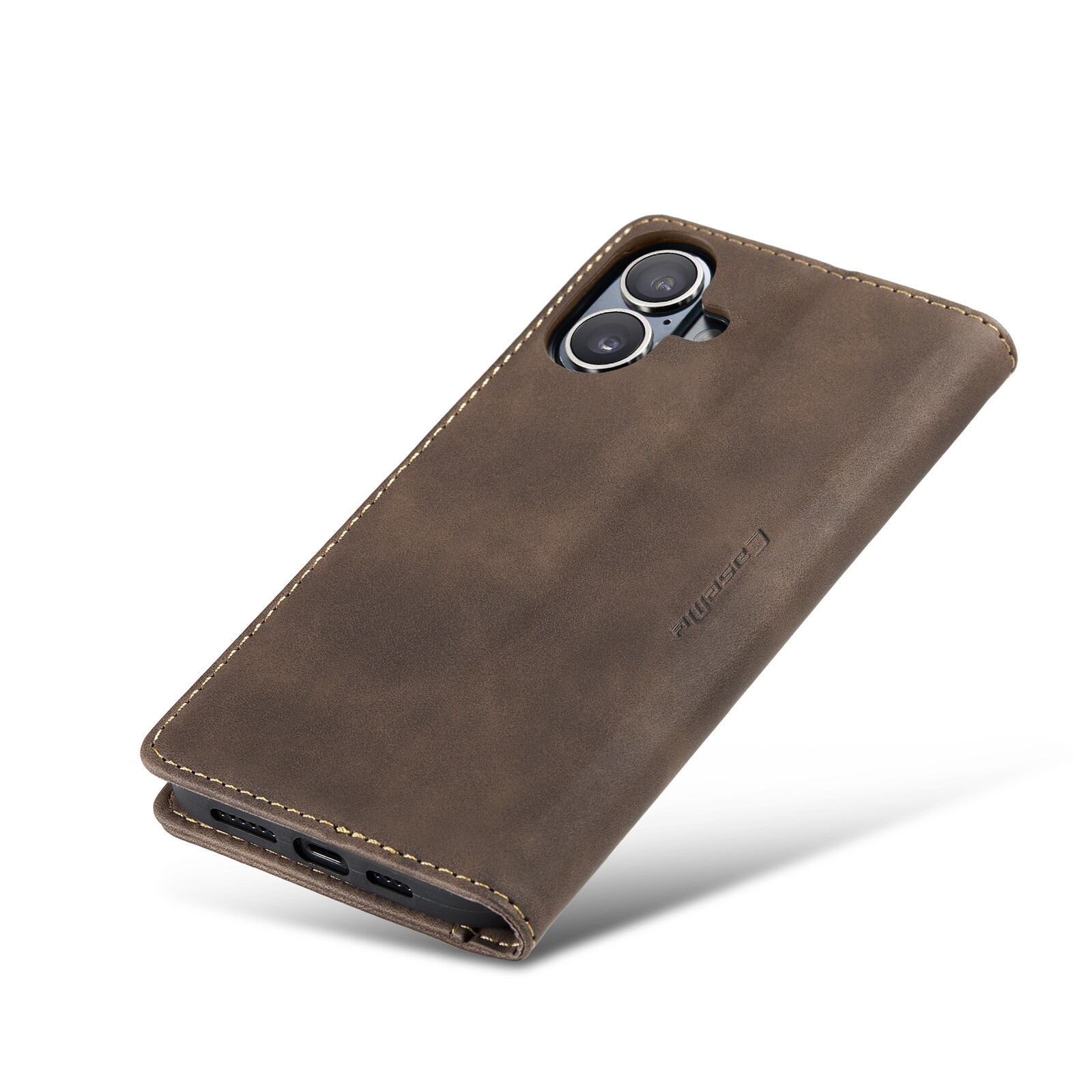 iPhone 16 Slimmat plånboksfodral, Brun