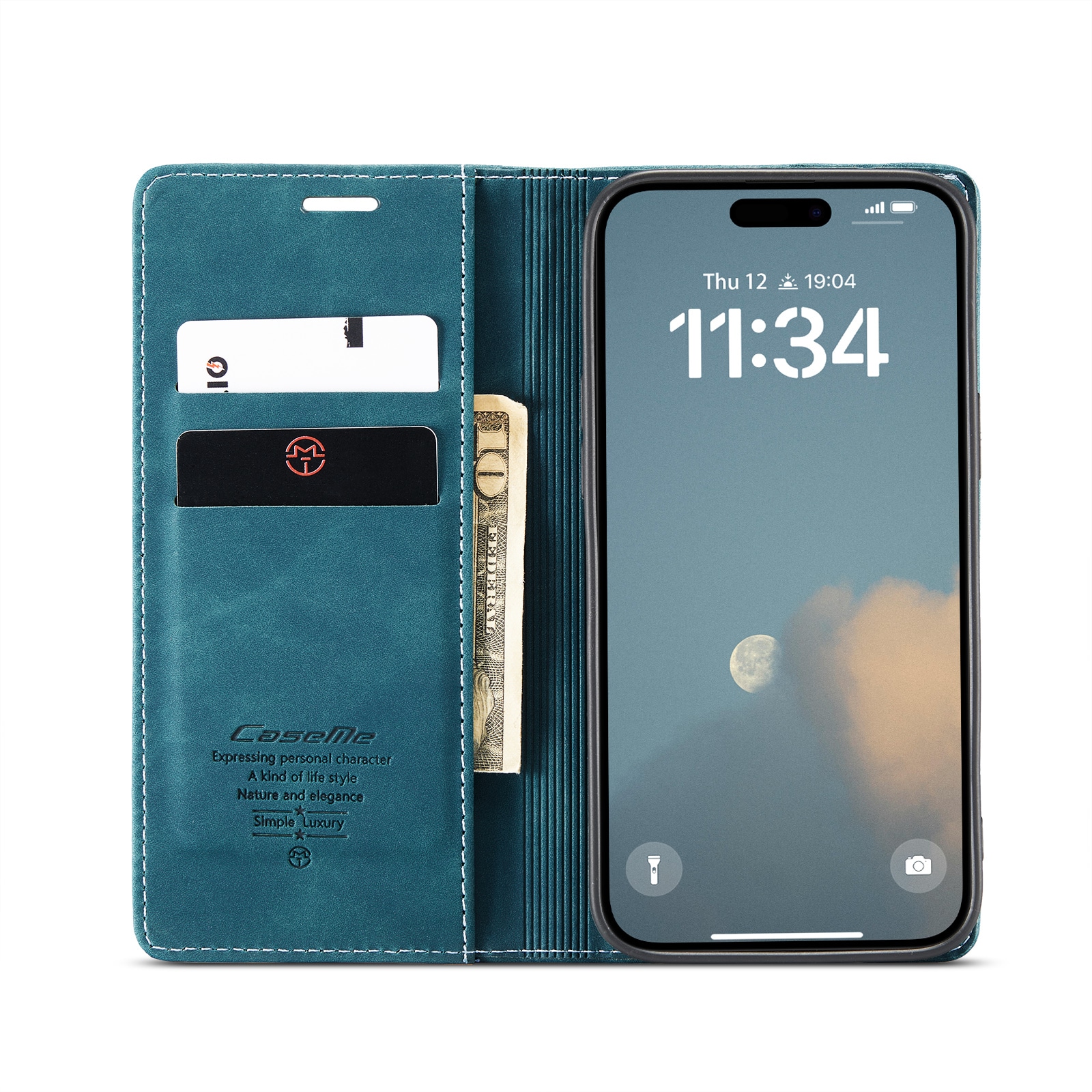 iPhone 16 Slimmat plånboksfodral, Blå