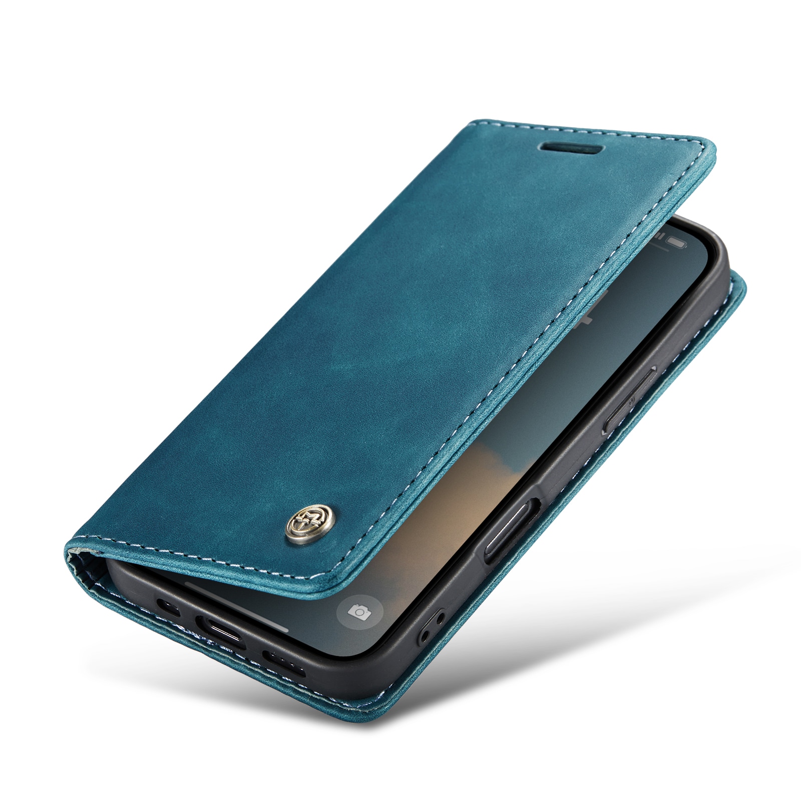 iPhone 16 Slimmat plånboksfodral, Blå