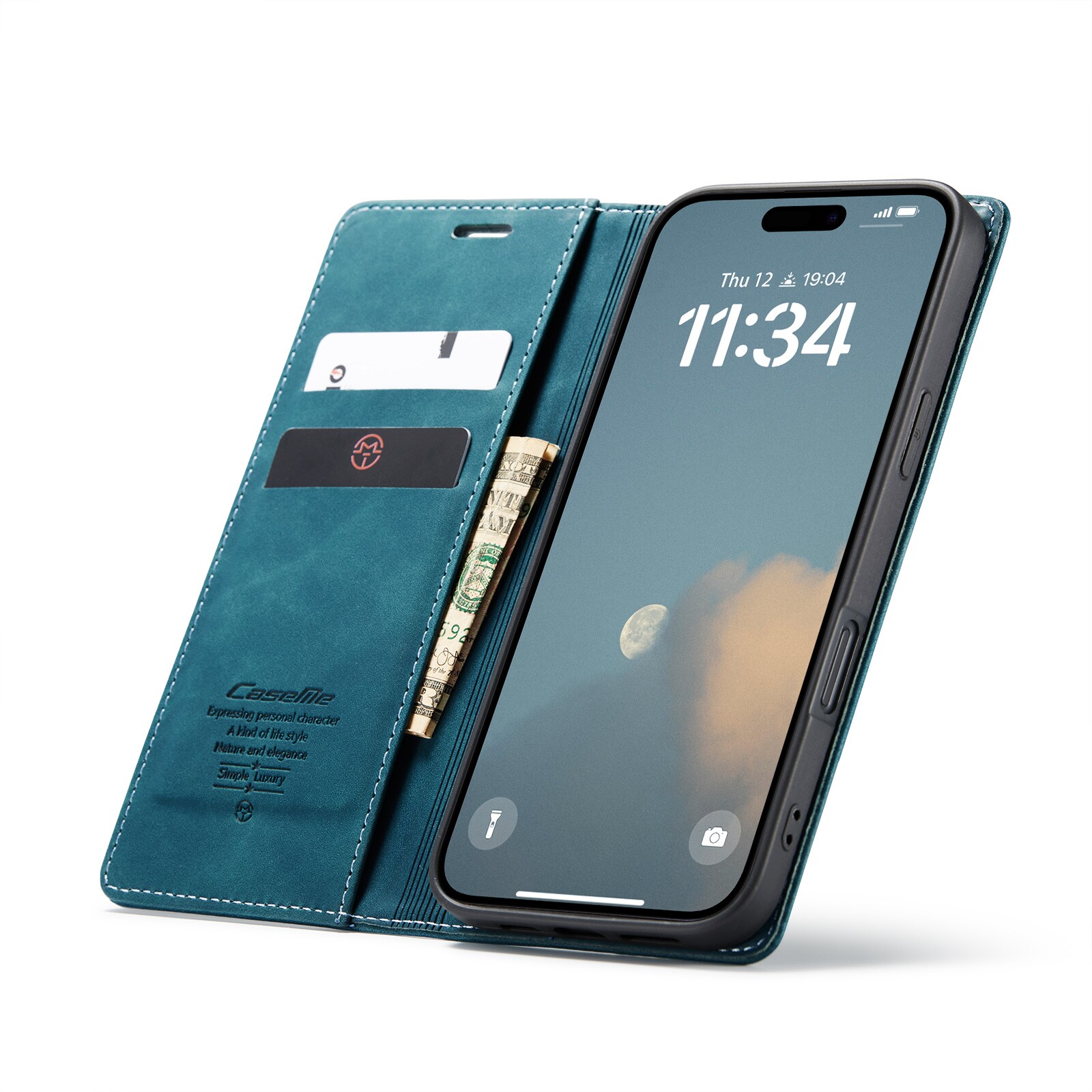 iPhone 16 Slimmat plånboksfodral, Blå