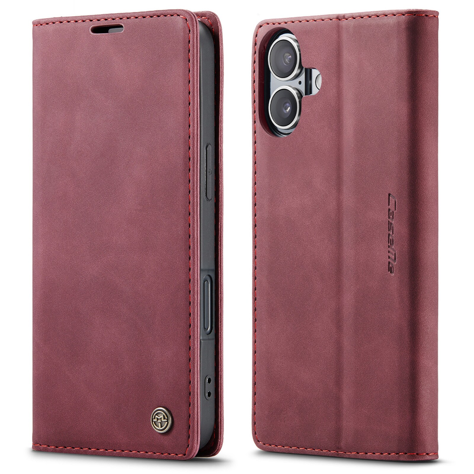 iPhone 16 Slimmat plånboksfodral, Röd