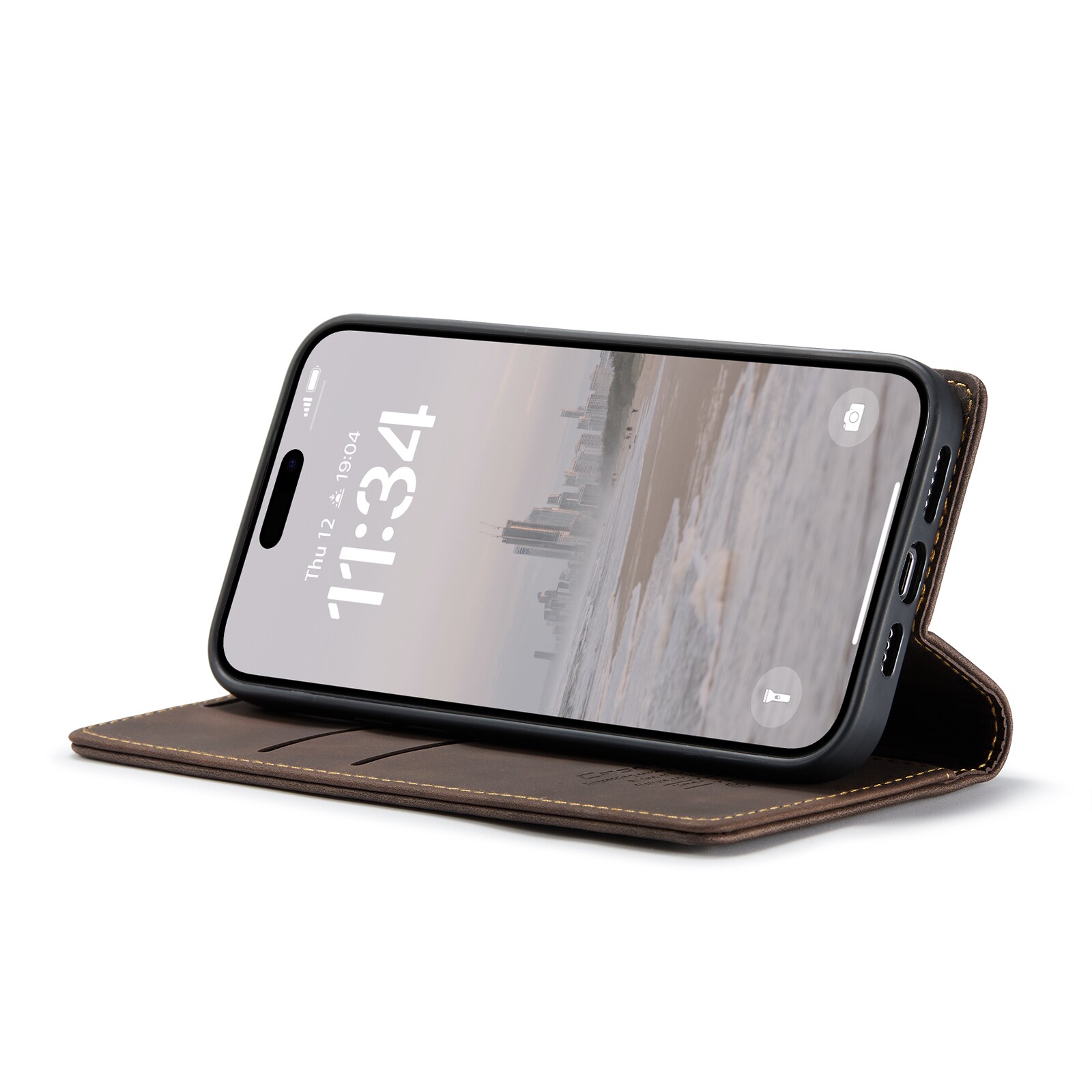 iPhone 16 Pro Max Slimmat plånboksfodral, Brun