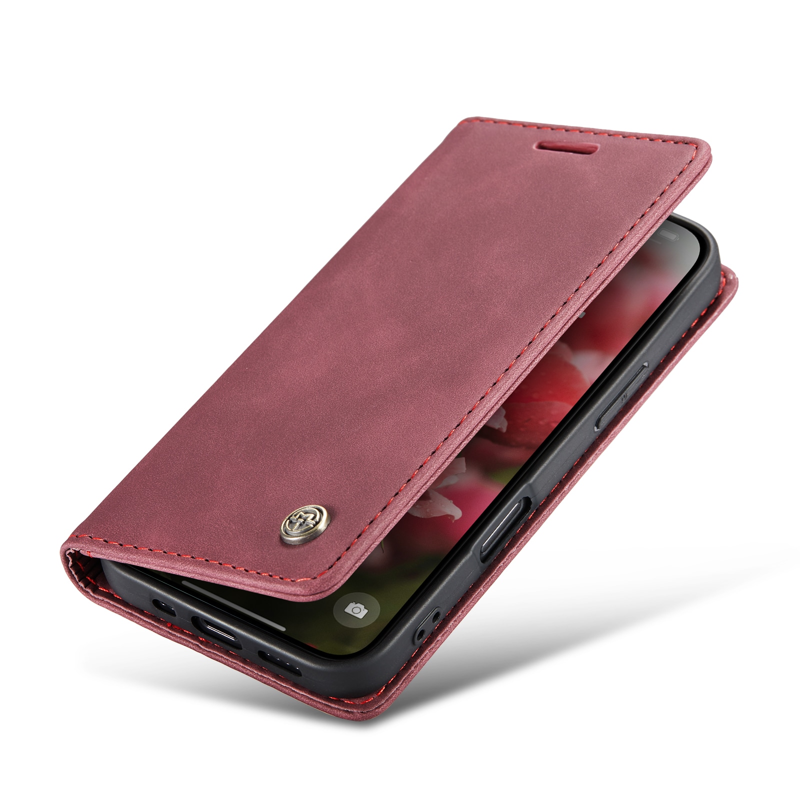 iPhone 16 Pro Slimmat plånboksfodral, Röd