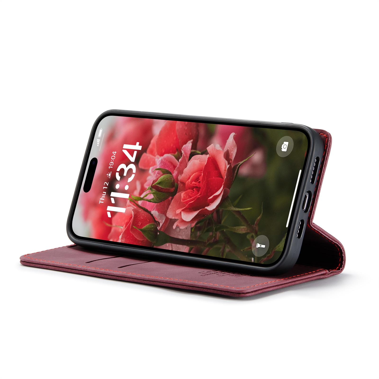 iPhone 16 Pro Slimmat plånboksfodral, Röd