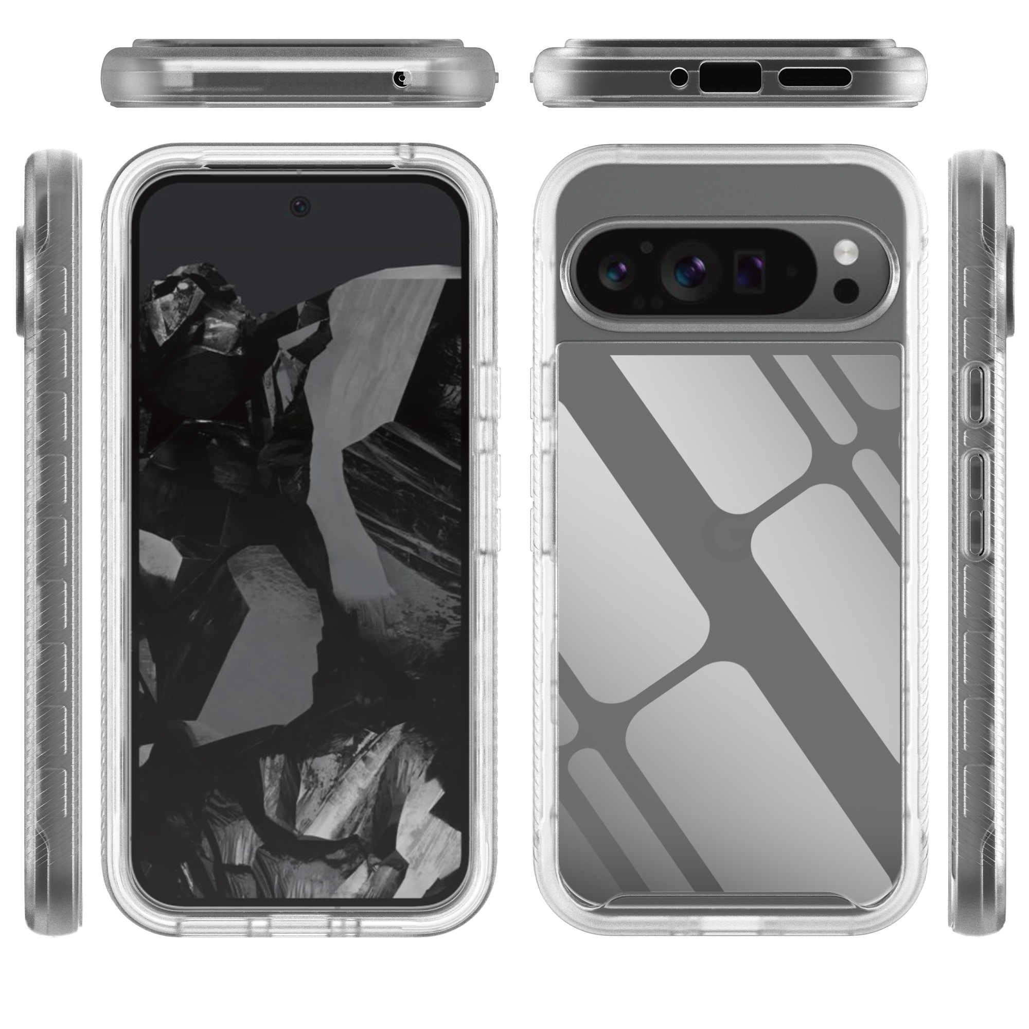 Google Pixel 9 Pro XL Mobilskal Full Protection, Genomskinlig