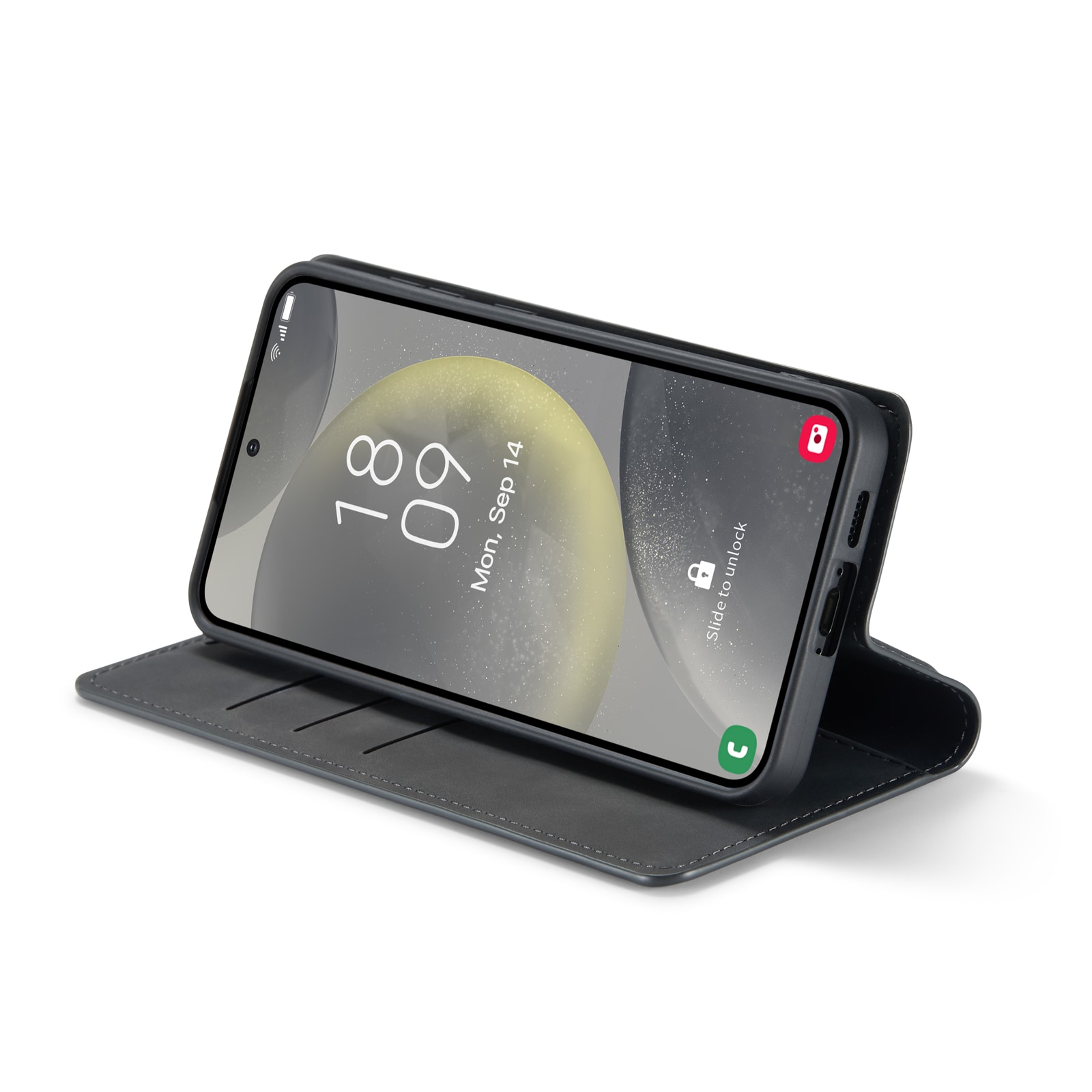 Samsung Galaxy S24 FE Slimmat fodral med kortfack, Svart
